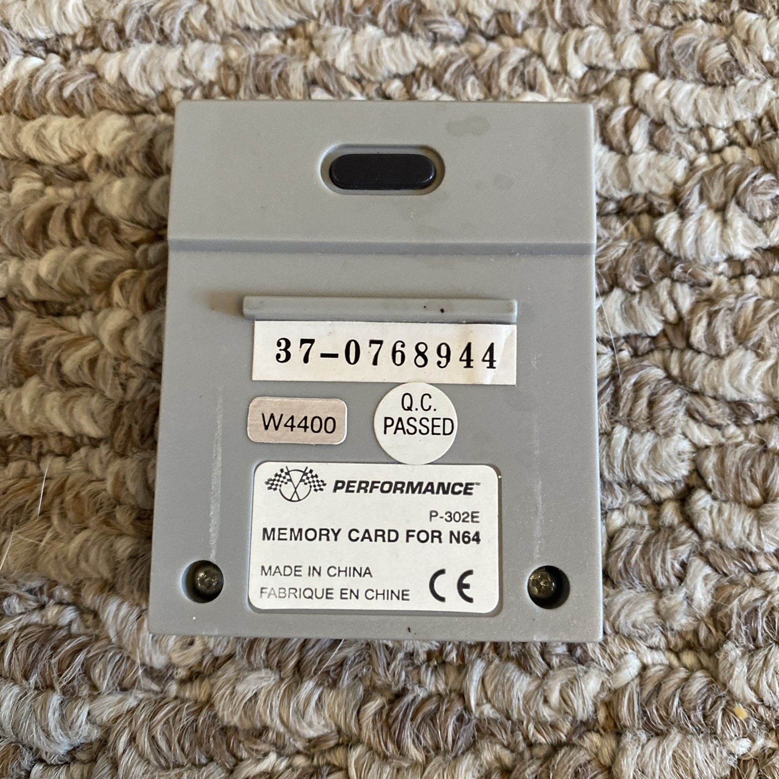 Performance Memory Card For N64 Nintendo 64 Gray Tested & Working