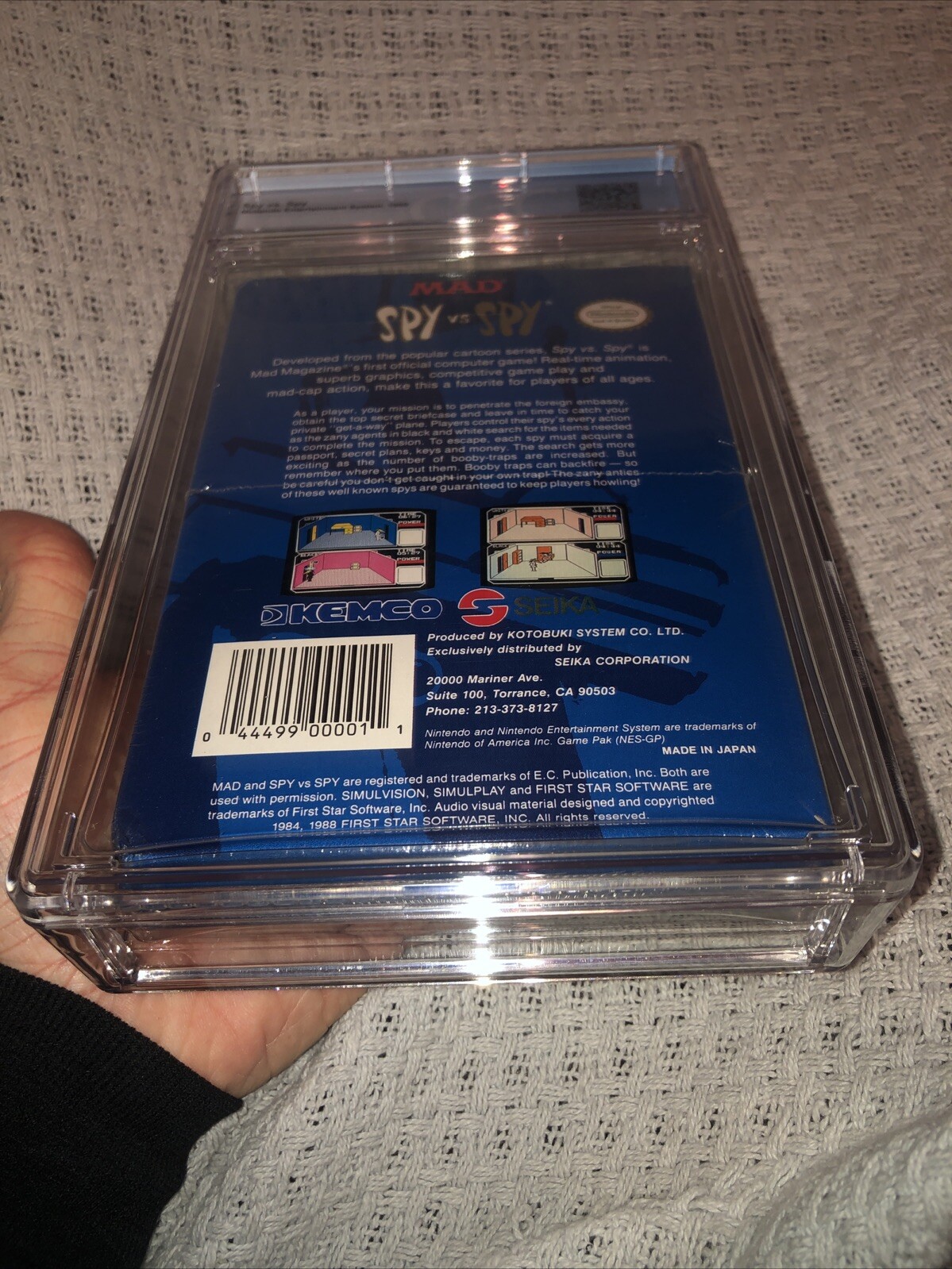 Nintendo NES Spy vs Spy Factory Sealed CGC 7.5 B Graded Game 1988 Oval 1st Print