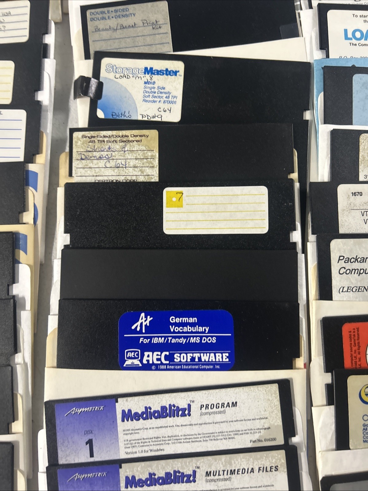 Commodore 64 Floppy Disks With Games Selling As Is for Blank Disk LOT Of 60