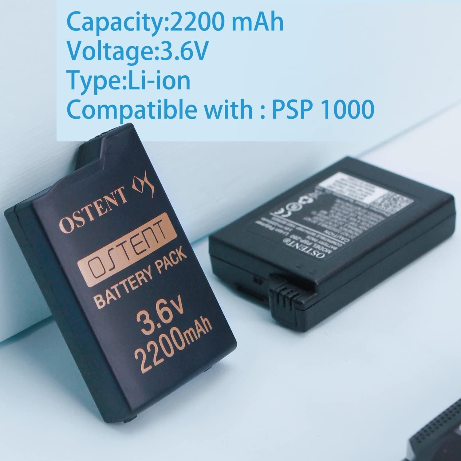 OSTENT 2200mAh 3.6V Lithium Ion Rechargeable Battery Pack for PSP 1000