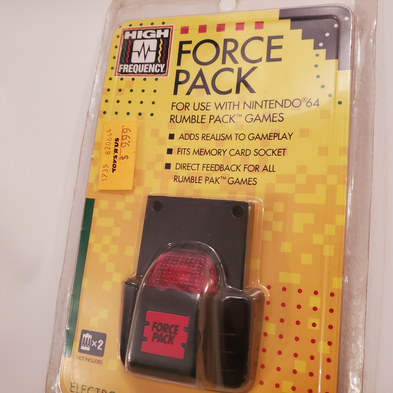 NEW 1997 Force Pack Tremor Rumble Pack Pak Nintendo 64 N64 Mad Catz Toys R US N