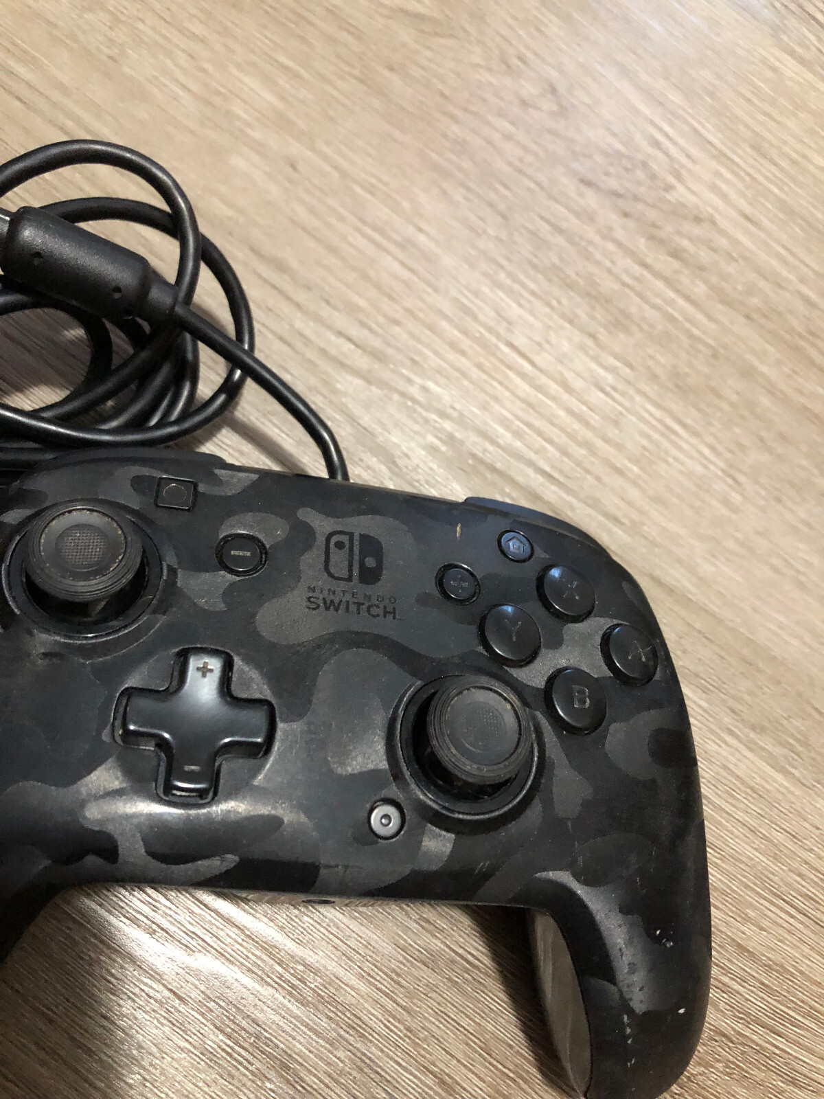 PDP Gaming Faceoff Deluxe+ Wired Switch Pro Controller – Black Camo Design