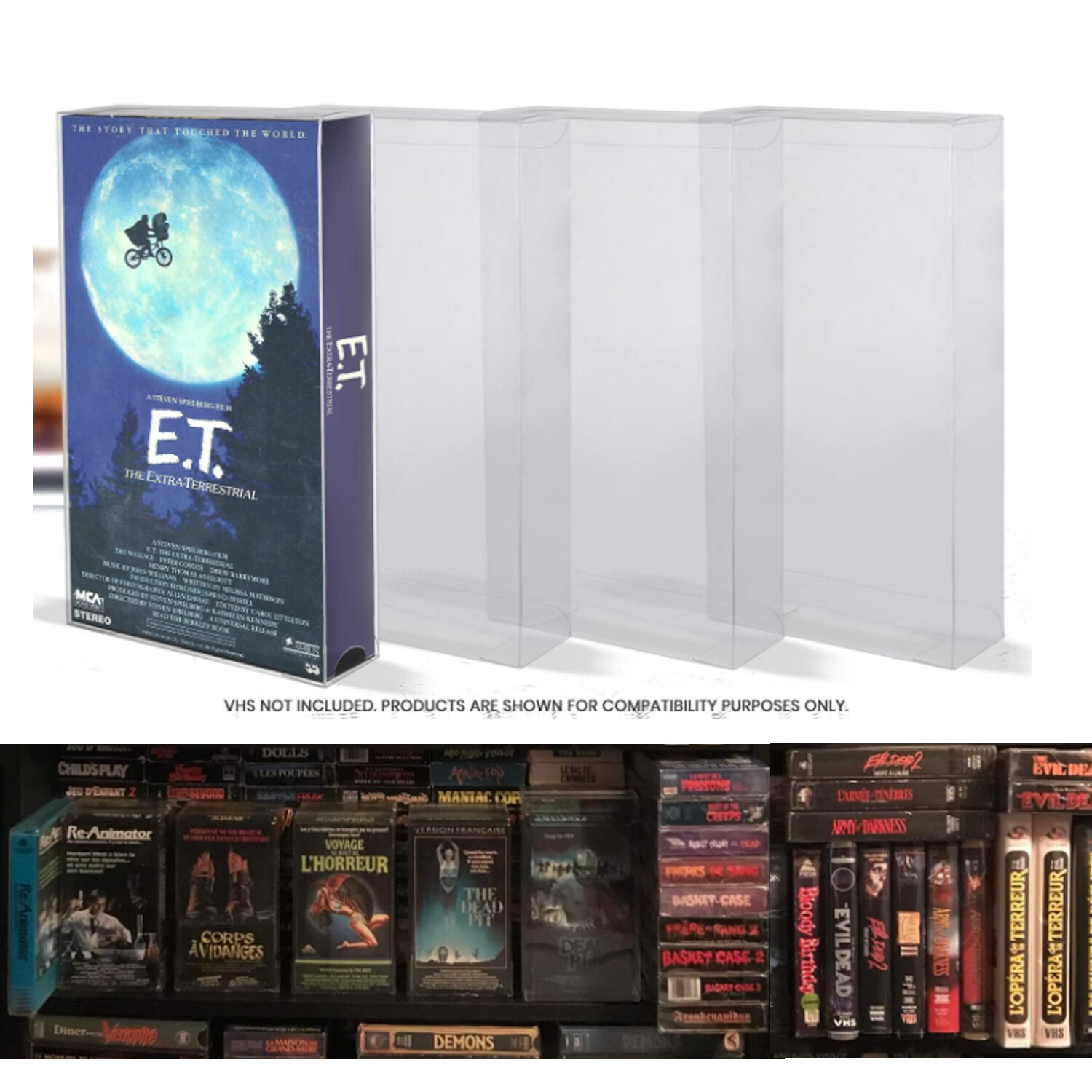 Premium VHS Cover Protectors for VHS Cassette Game Tapes Display Storage Case