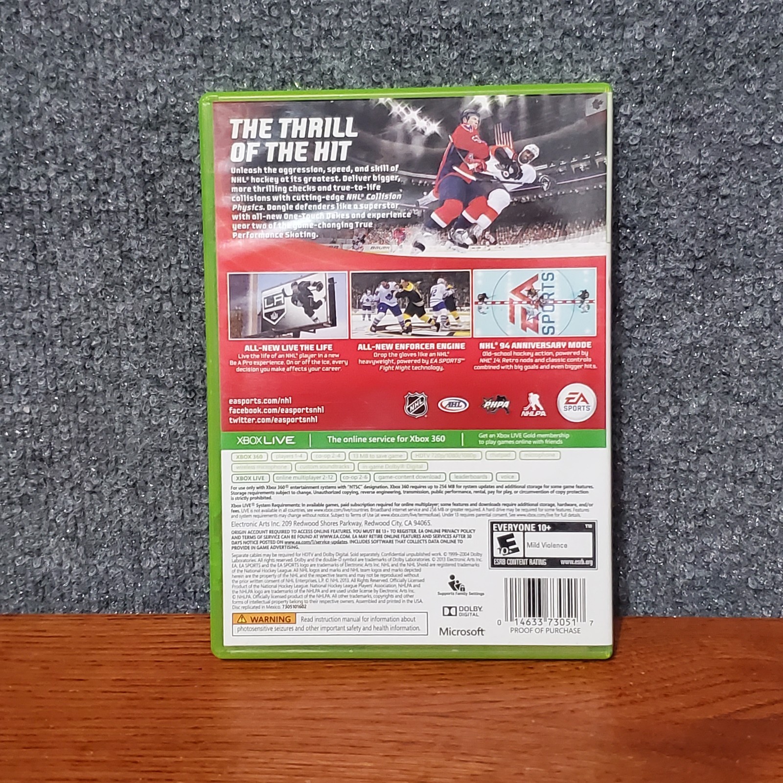 Microsoft Xbox 360 NHL 14 Complete With Manual And Case Hockey Video Game Used