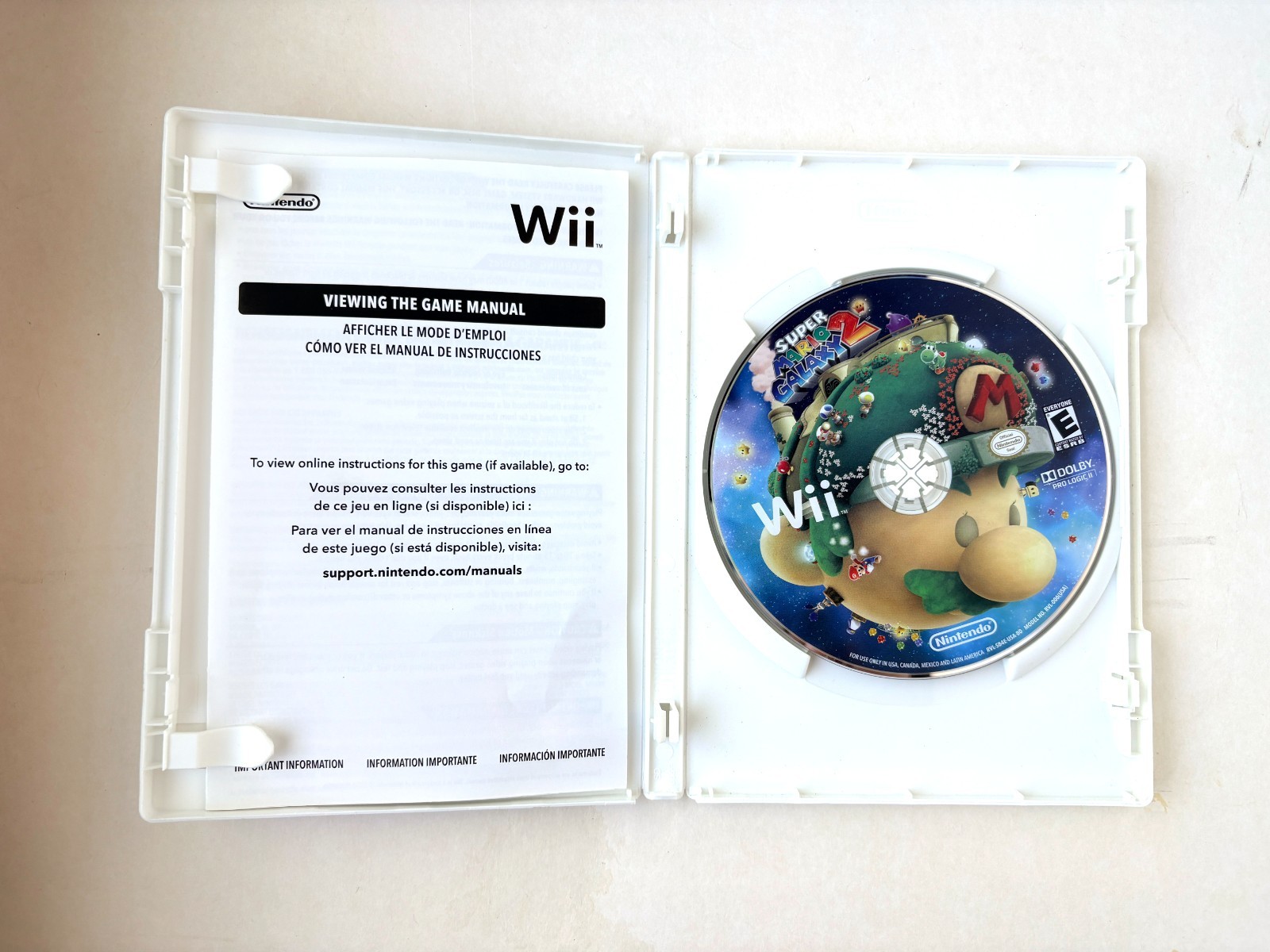 Nintendo Selects: Super Mario Galaxy 2 (Nintendo Wii, 2016), Tested-Working