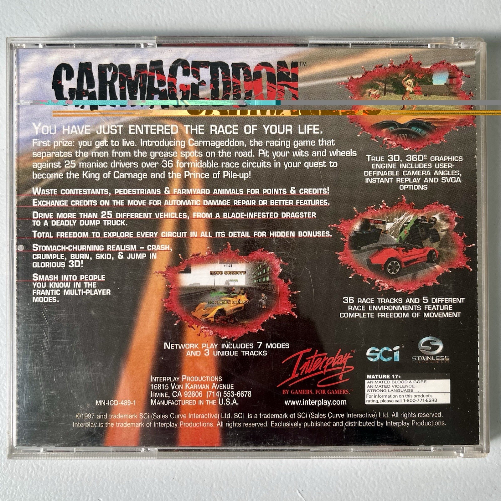 Carmageddon PC Game 1997 Interplay The Racing Game For The Chemically Imbalanced