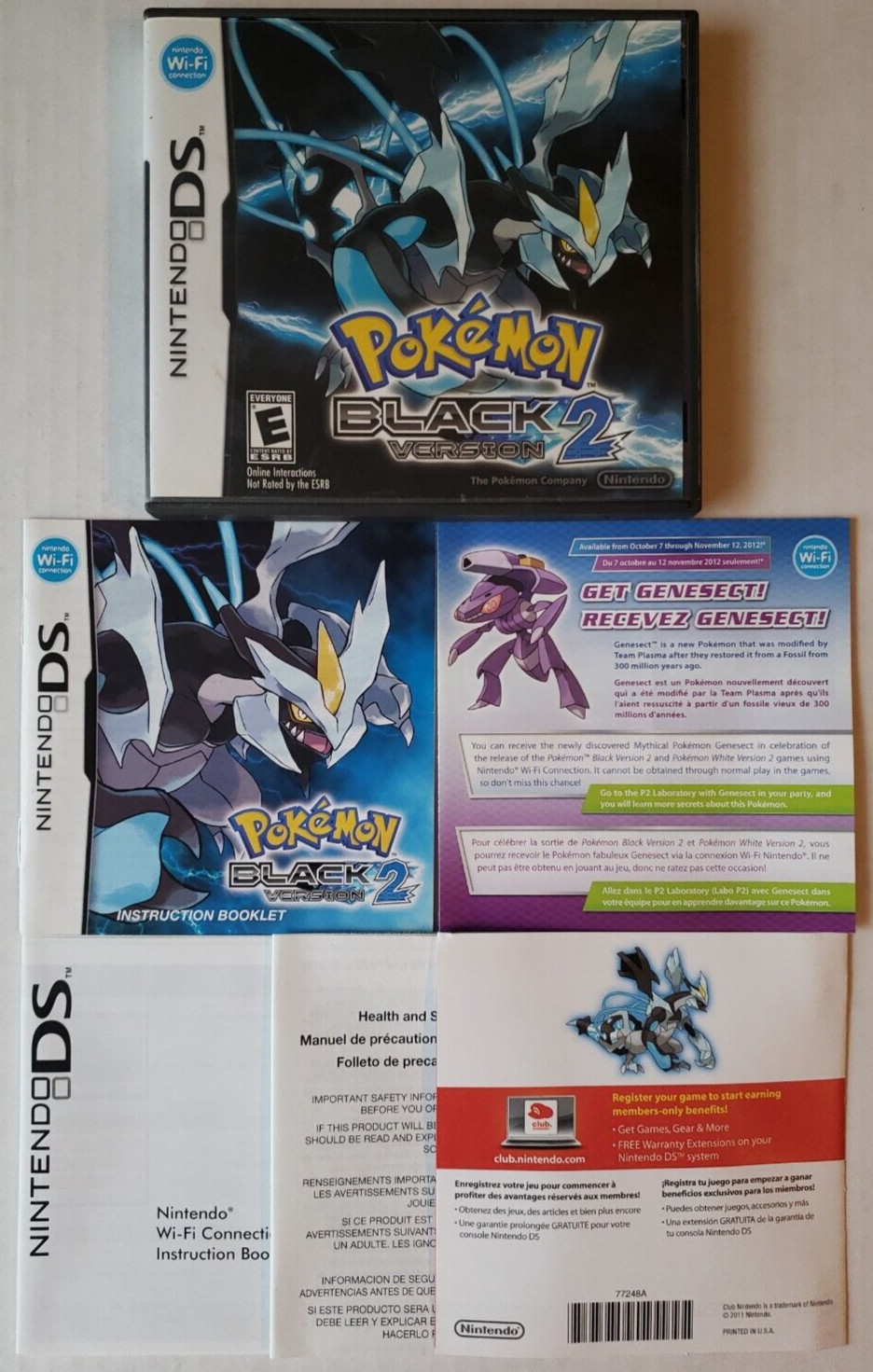 CASE & MANUALS ONLY, NO GAME ~ POKEMON BLACK VERSION 2 ~ NINTENDO DS 2012