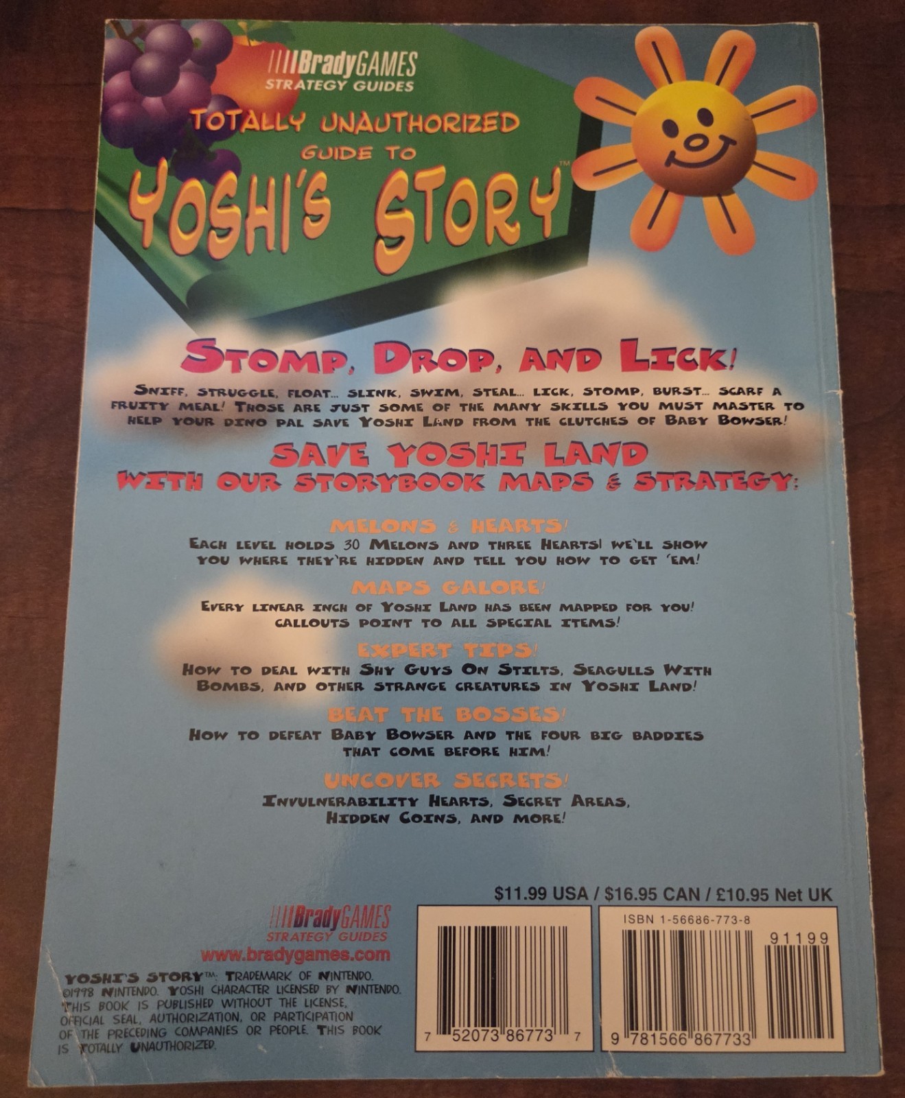 Yoshi’s Story Brady Games Totally Unauthorized Strategy Guide Paperback