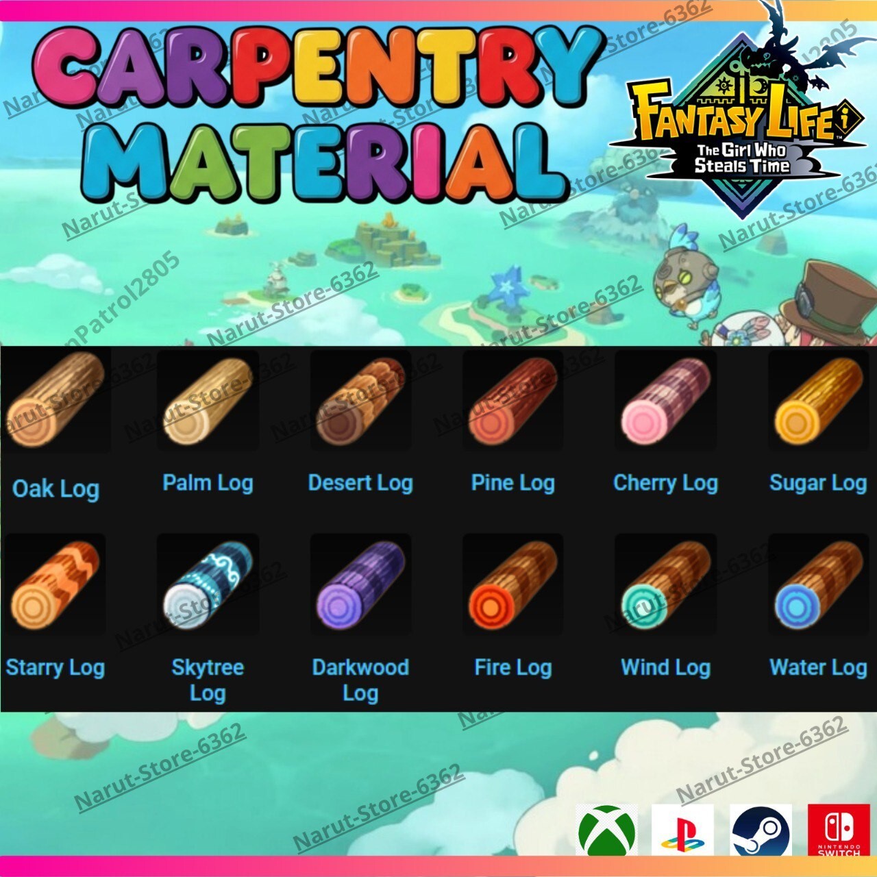 Fantasy Life I: Carpentry Material Bundle🌟crafting The Girl Who Steals the Time