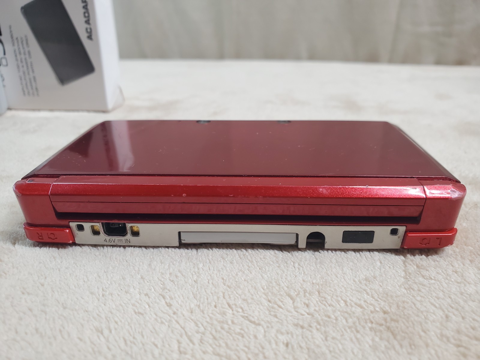 Nintendo 3DS Flame Red Handheld Console Bundle Animal Crossing New Leaf Charger