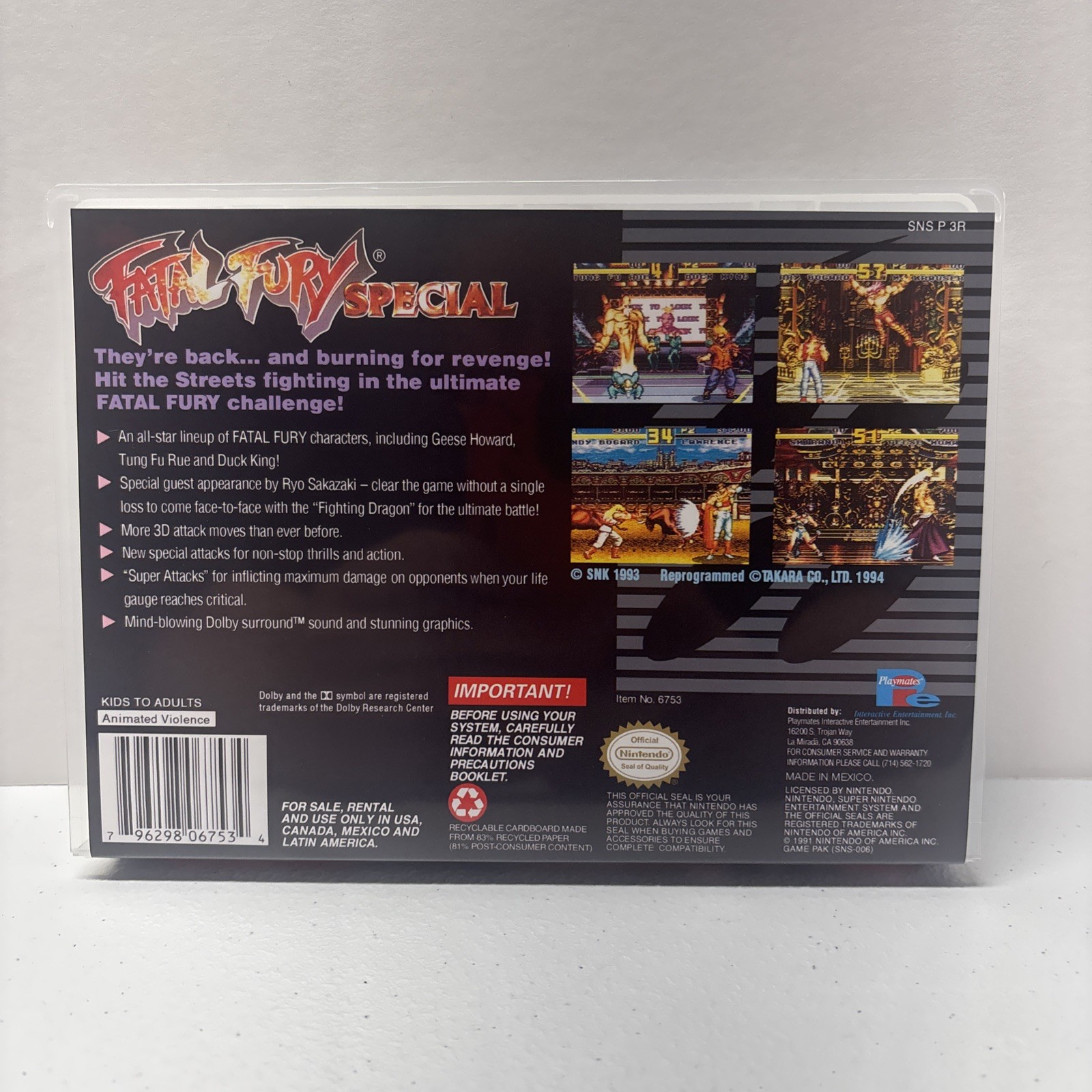 Fatal Fury Pack *CASES ONLY* SNES Universal Game Cases Retro Game Cart