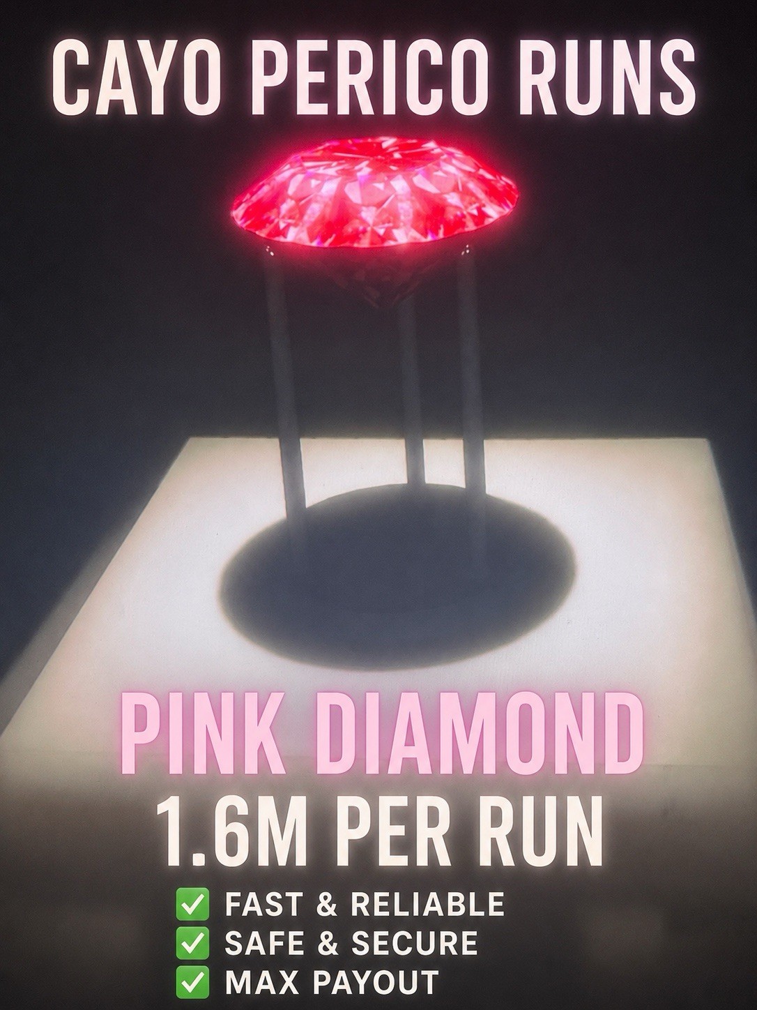 GTA 5 Cayo Perico Pink Diamond Main Target 1.6m Payout Per Run PS5 ONLY