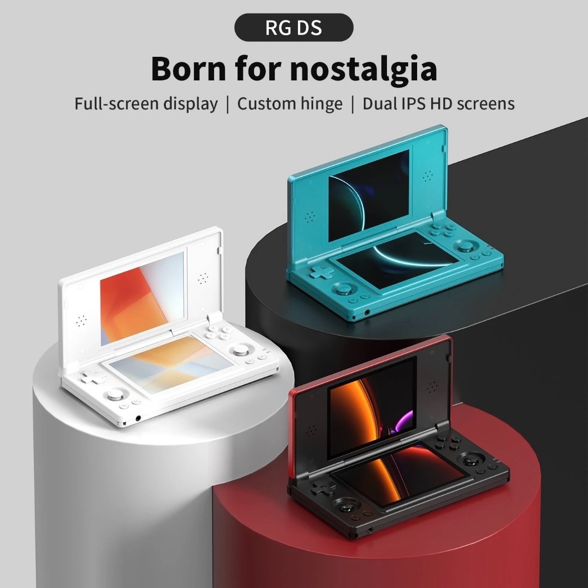 GAMMA OS – ANBERNIC RG DS Dual-Screen Retro Handheld Game Console 4″IPS Gift