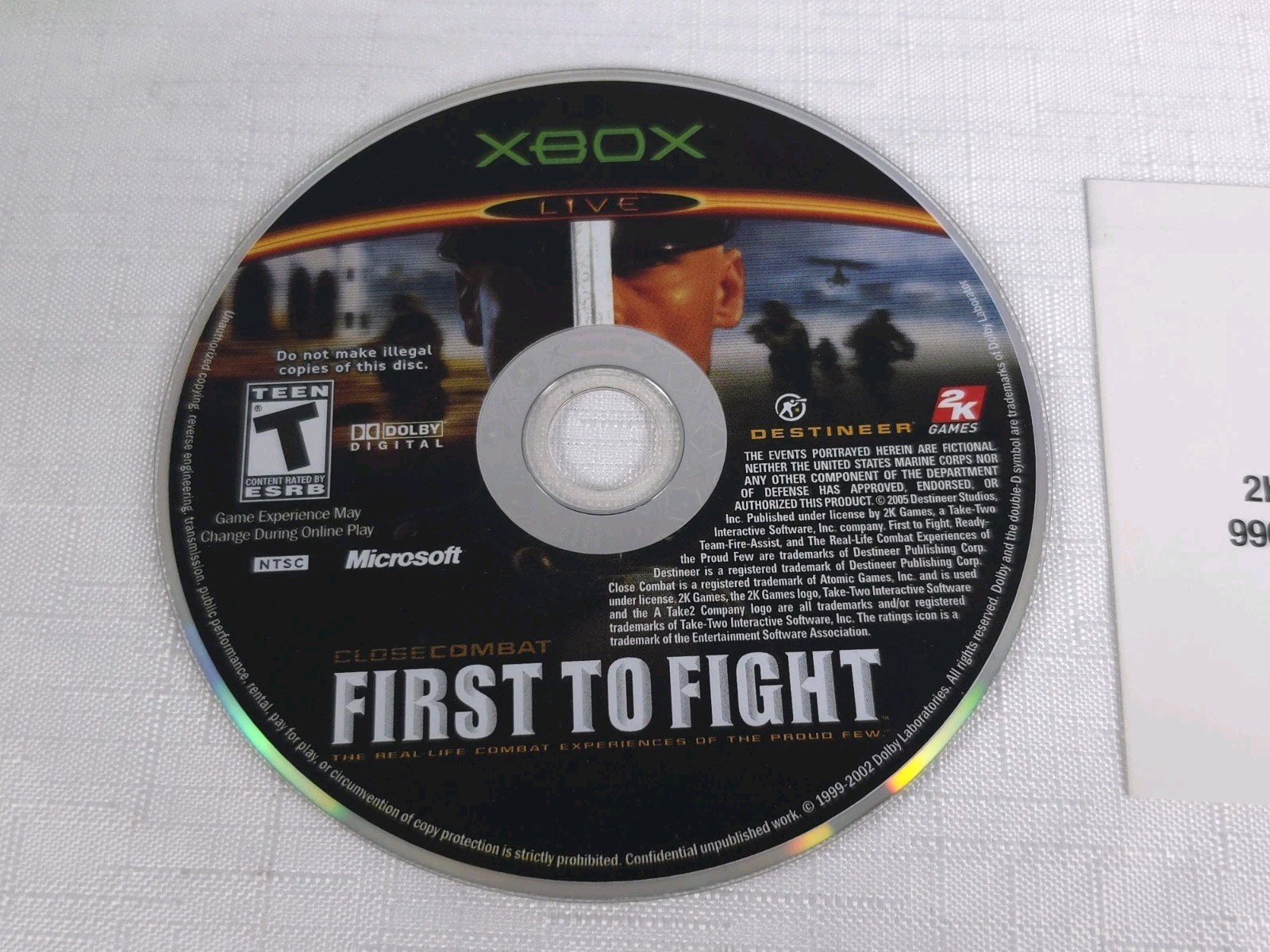 Close Combat: First to Fight / Microsoft Xbox – CIB Complete W/ Reg Card Tested