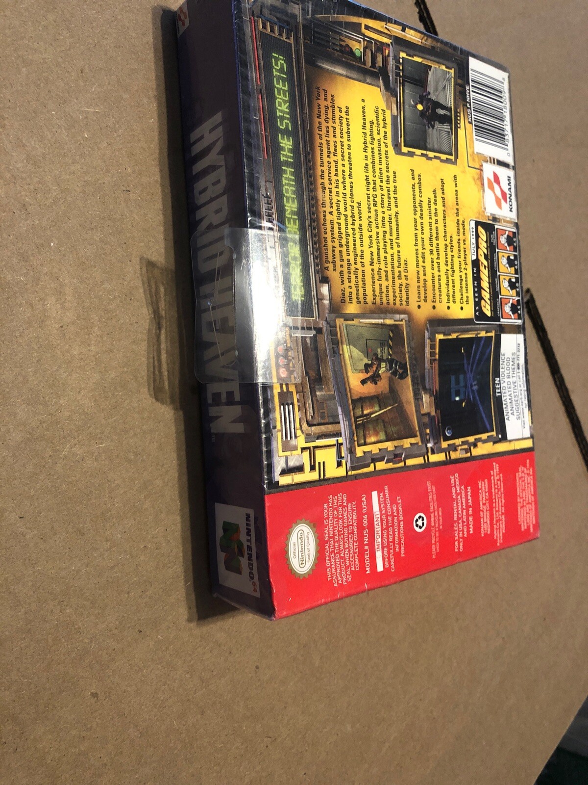 Hybrid Heaven Nintendo 64 New Factory Sealed N64 Wear Outer Box
