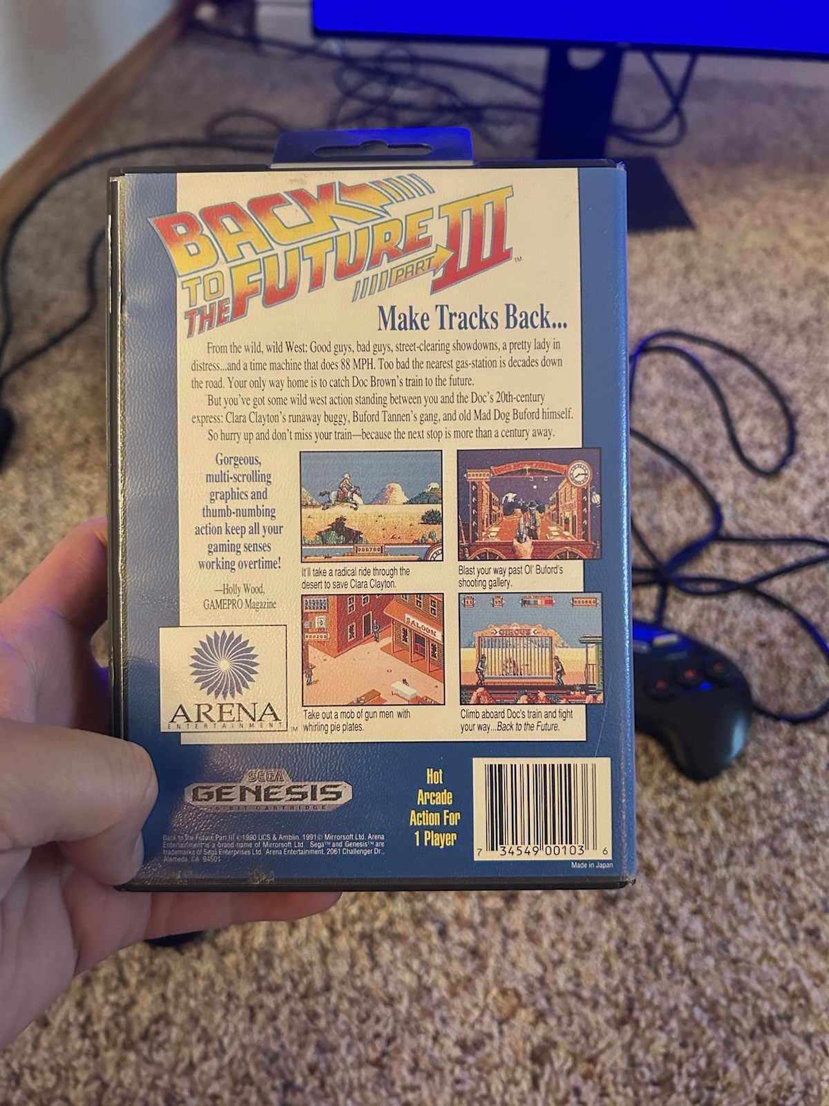 Back to The Future Part III Sega Genesis Cartridge 1991 Tested Works + Clean Box