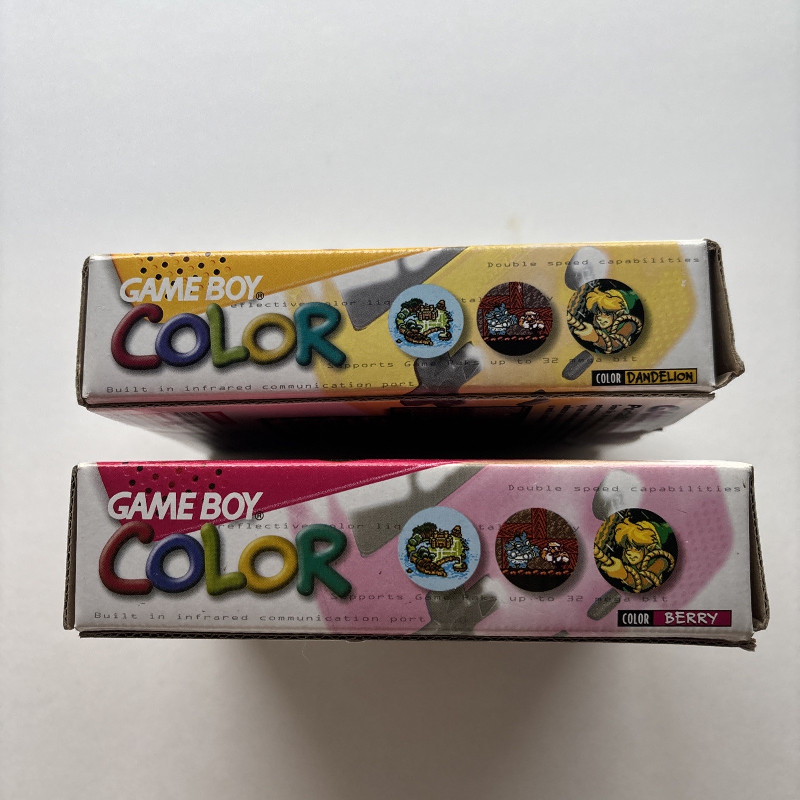 Vintage Nintendo Game Boy Color Berry & Dandelion Pink Yellow Box Only Manual