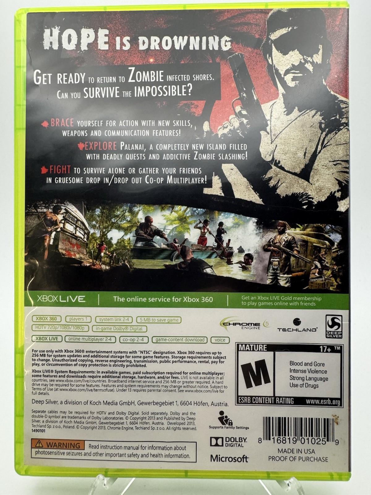 Dead Island: Riptide (Microsoft Xbox 360, 2013) CIB | Complete | Tested