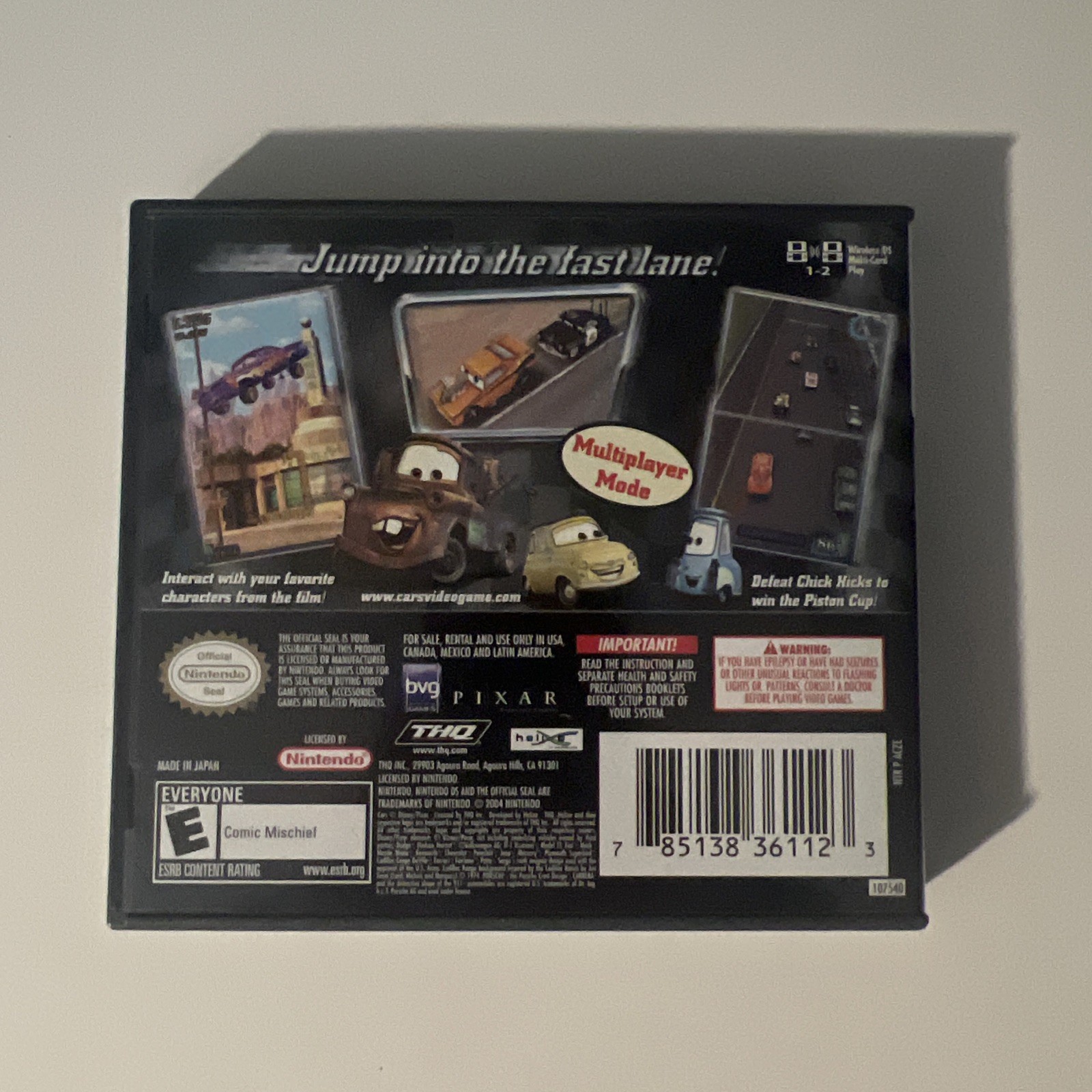 Disney Pixar Cars (Nintendo DS, 2006) CIB w/ Exclusive Code Card RARE Variant