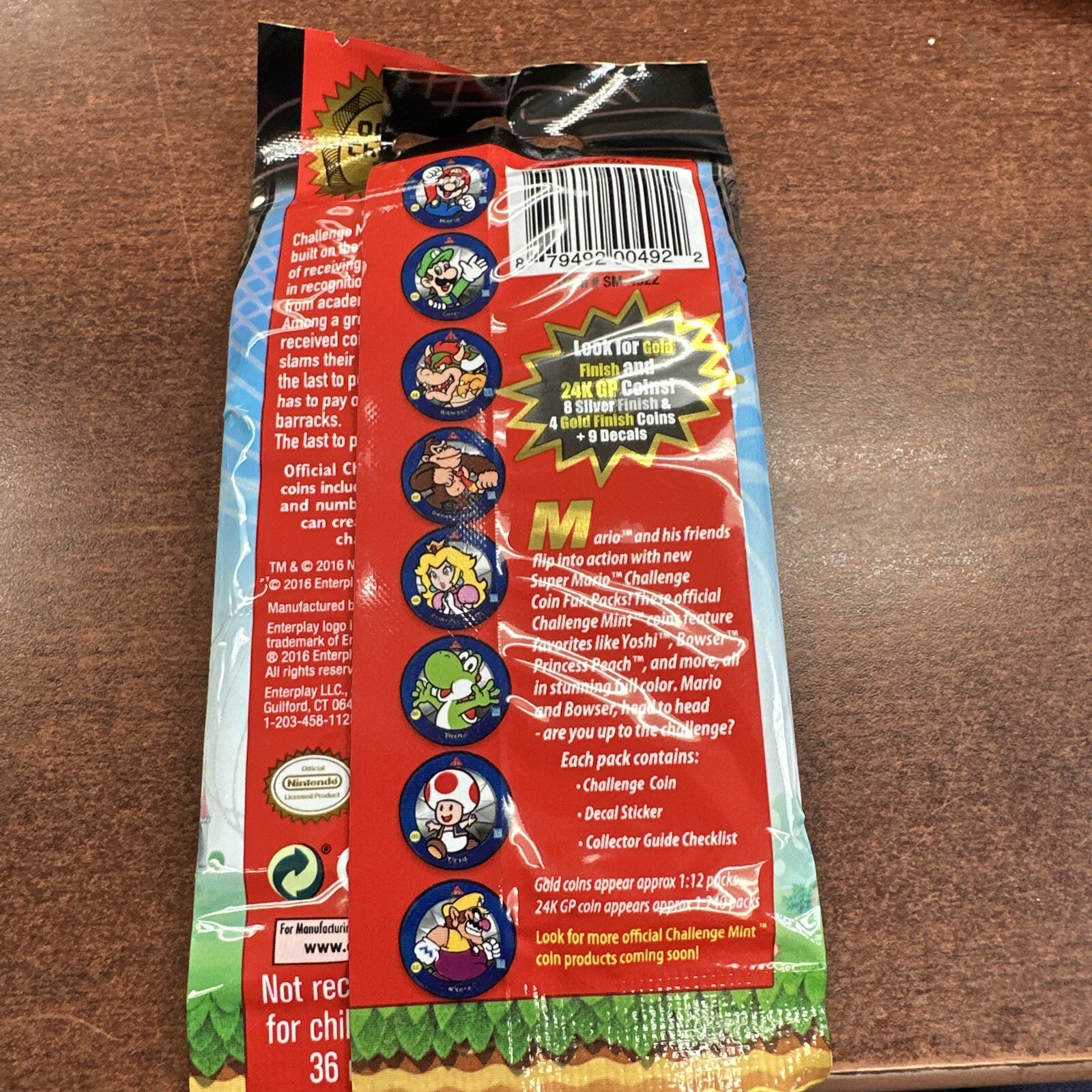New Super Mario Challenge Coin plus decal stickers Pack New Sealed 5 pack lot
