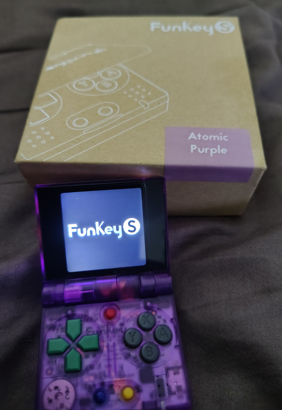 FunKey S Foldable Retro Handheld Console – Atomic Purple 400gb Sandisk Micro SD!