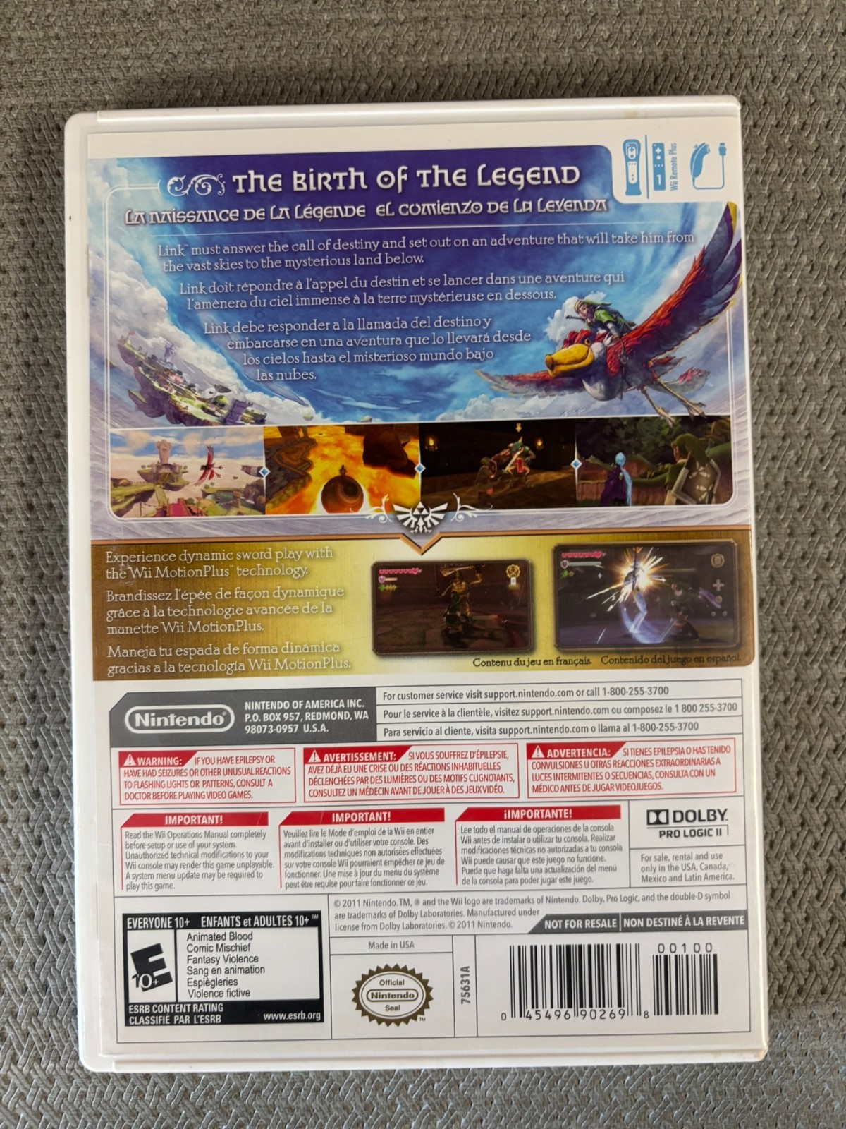 The Legend of Zelda Skyward Sword (Nintendo Wii) Complete W/ Manual