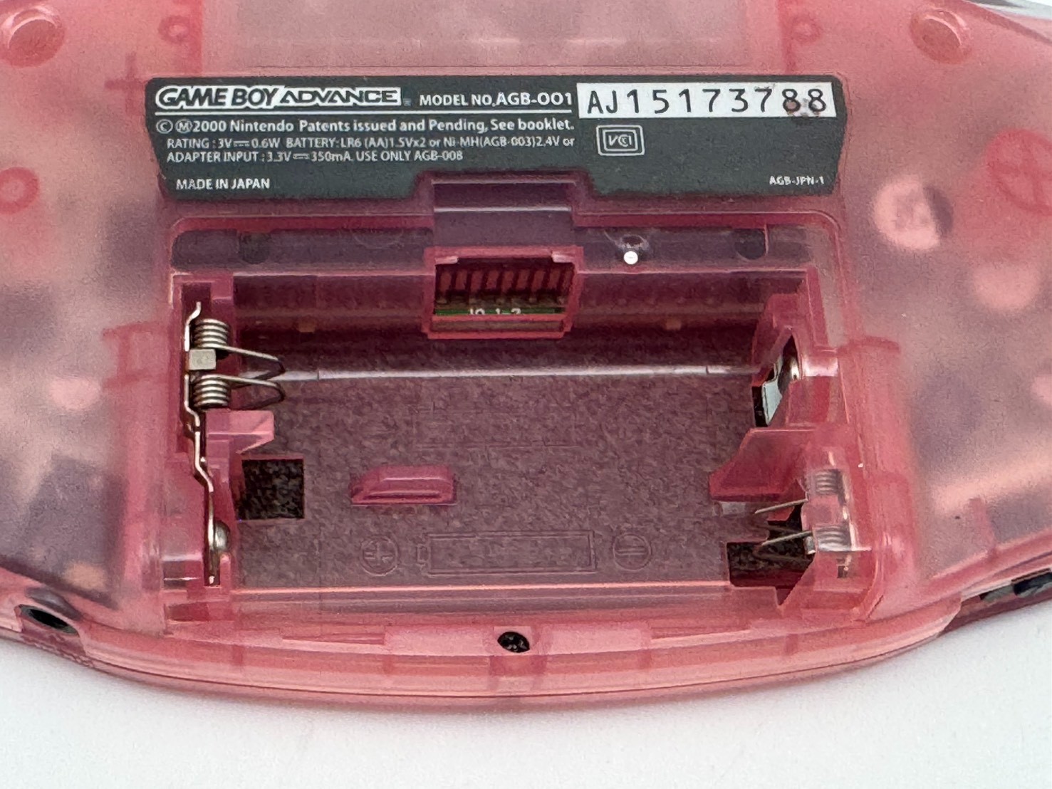 Nintendo Game Boy Advance Milky Pink AGB-001 Console Japan Tested