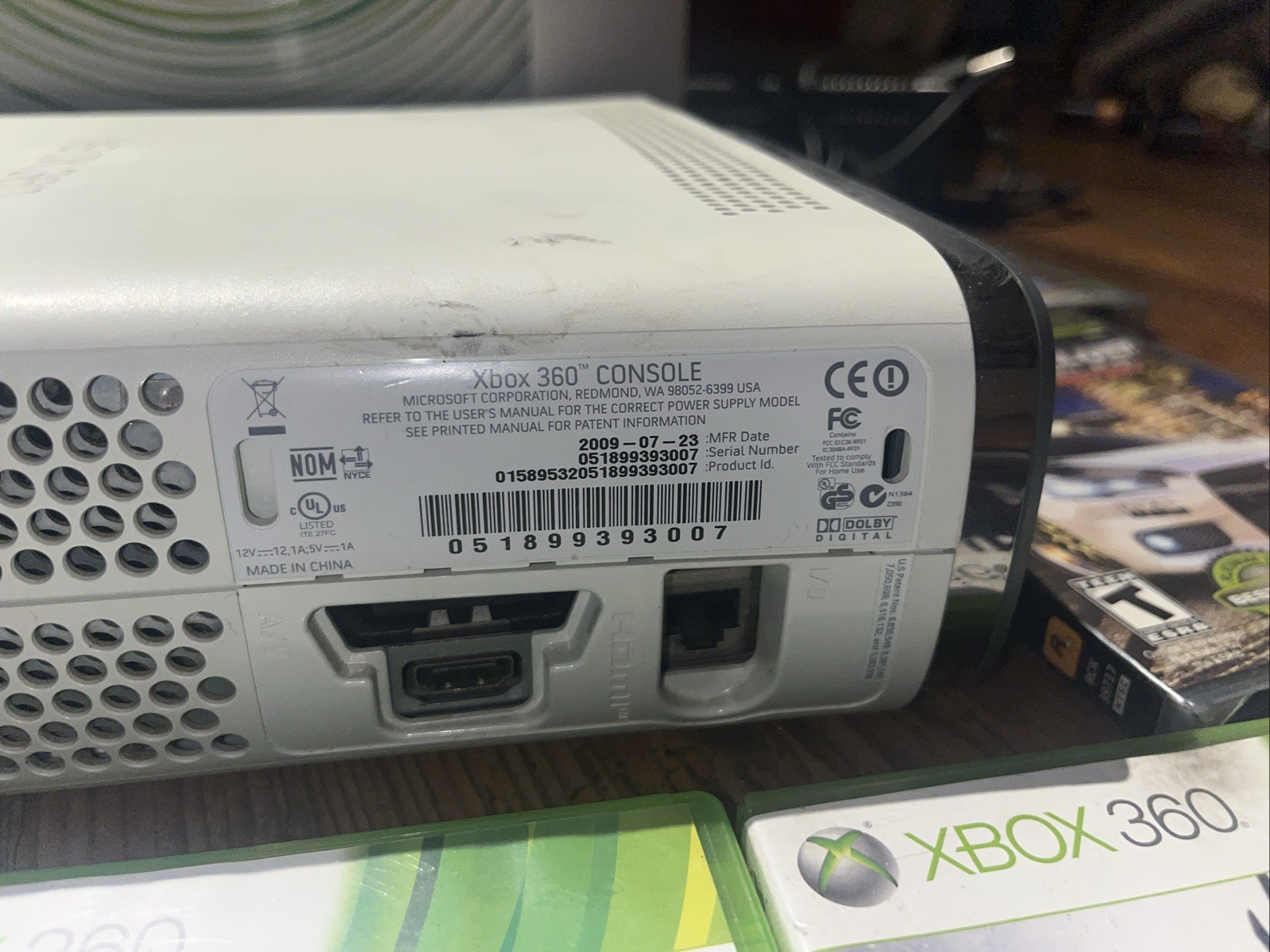 Xbox 360 White 60gb Console bundle w/ games & Original Box