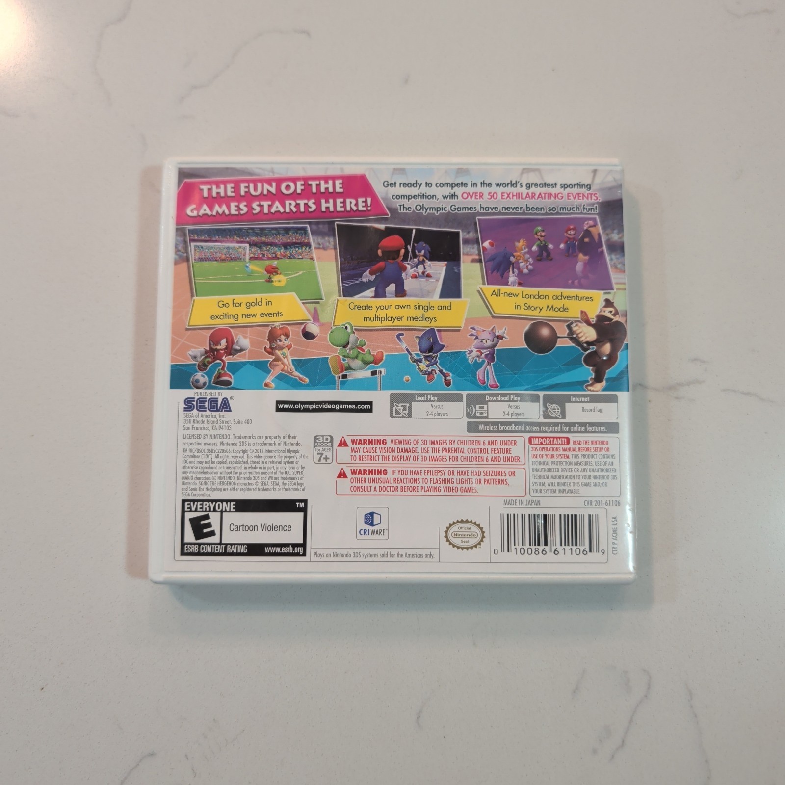 Mario & Sonic at the London 2012 Olympic Games (Nintendo 3DS, 2012) Authentic