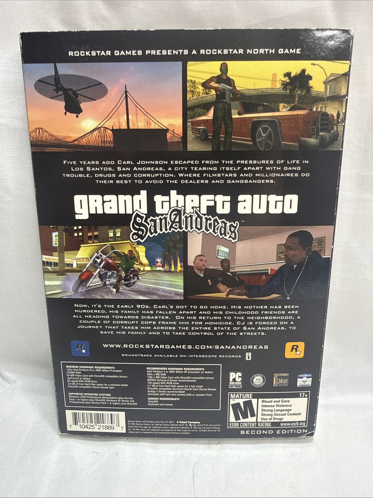 Grand Theft Auto: San Andreas Second Edition W/ Map & Poster (PC, 2005)