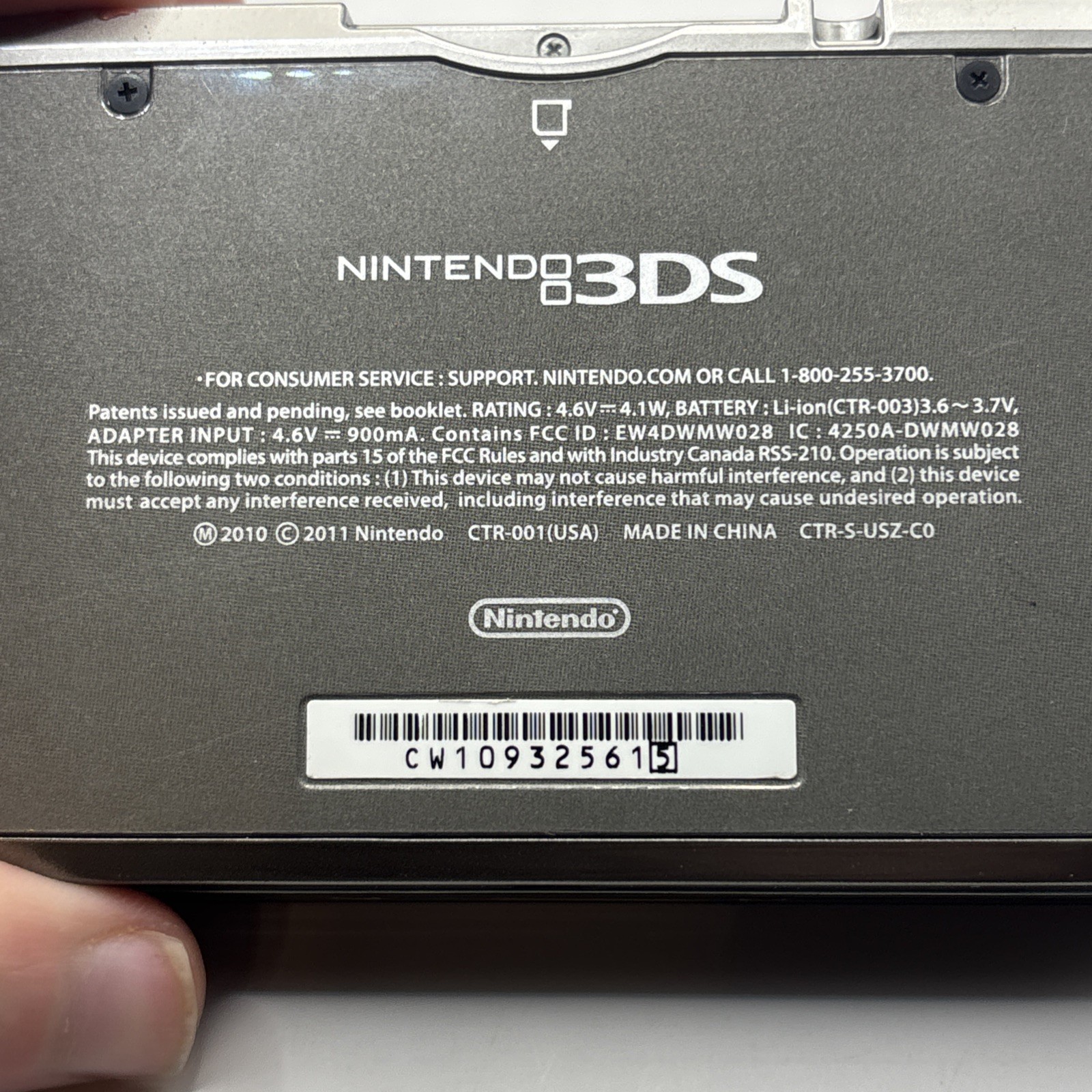 Nintendo 3DS Cosmo Black CTR-001 (USA) Console Only Tested & Working! bundle