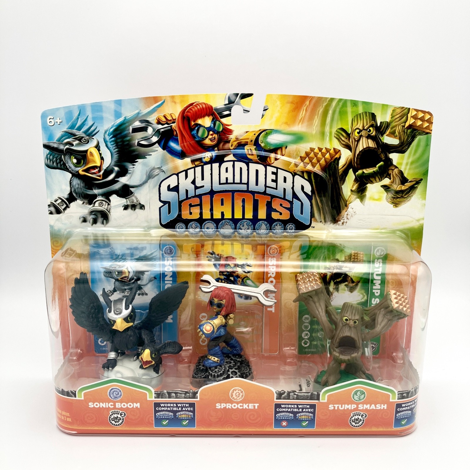 Skylanders Giants Sonic Boom Sprocket Stump Smash 3 Pack Figures NEW SEALED