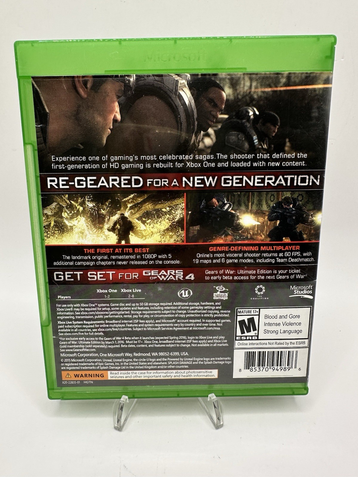 Gears of War Gamestop Store Display Standee Xbox One Game 5FT Marcus Fenix Promo