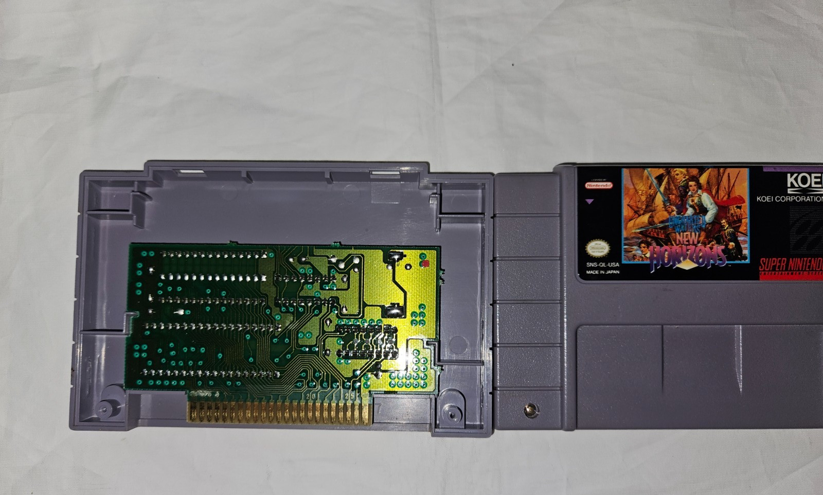 Uncharted Waters New Horizons Authentic SNES Super Nintendo New Battery 1995