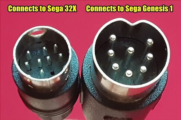 Sega 32X AC Adapter & FULL STEREO Cable Set & Link for Sega Genesis 1 Console