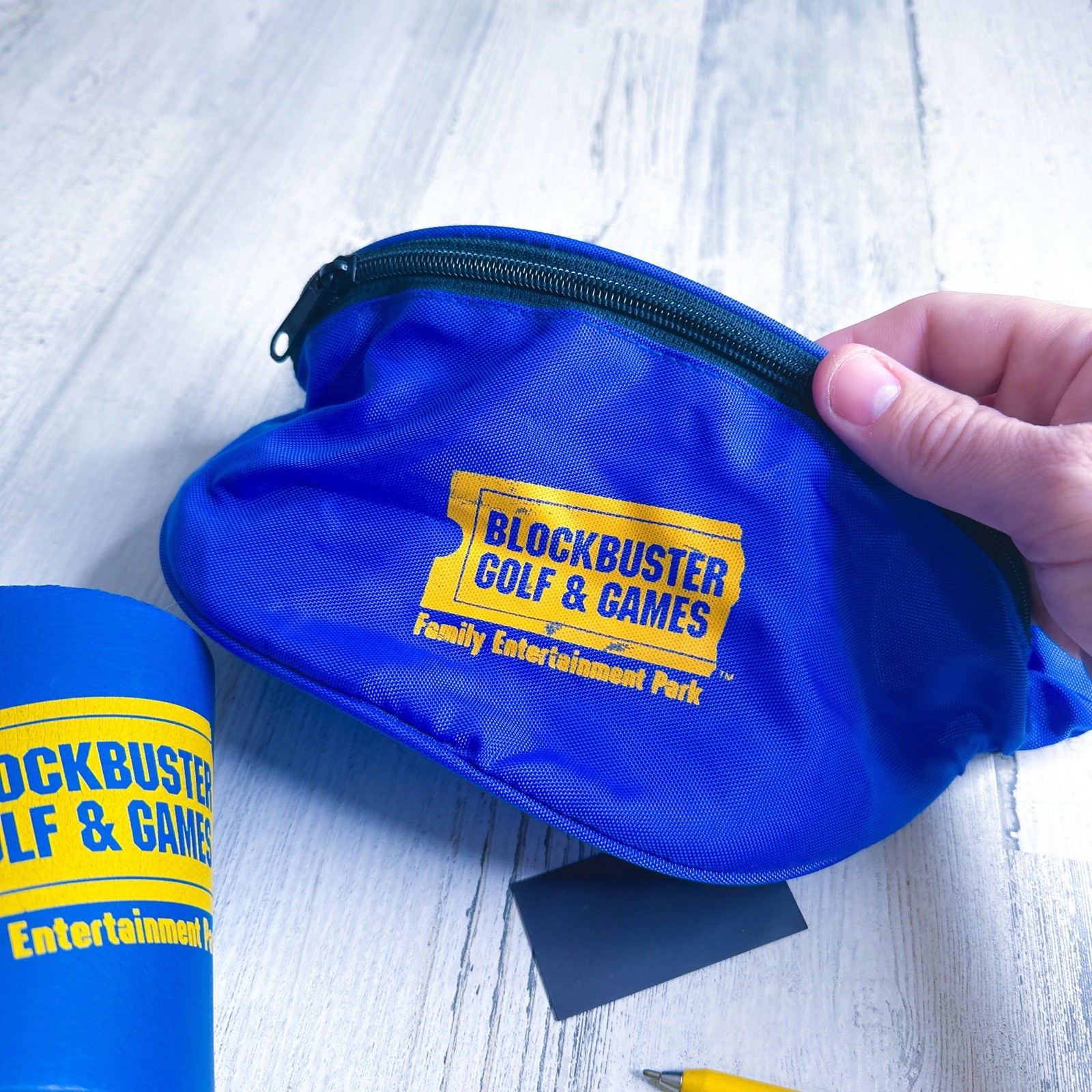 Vintage Blockbuster Video Golf & Games Lot – Fanny Pack – Tee Pen – ETC- RARE