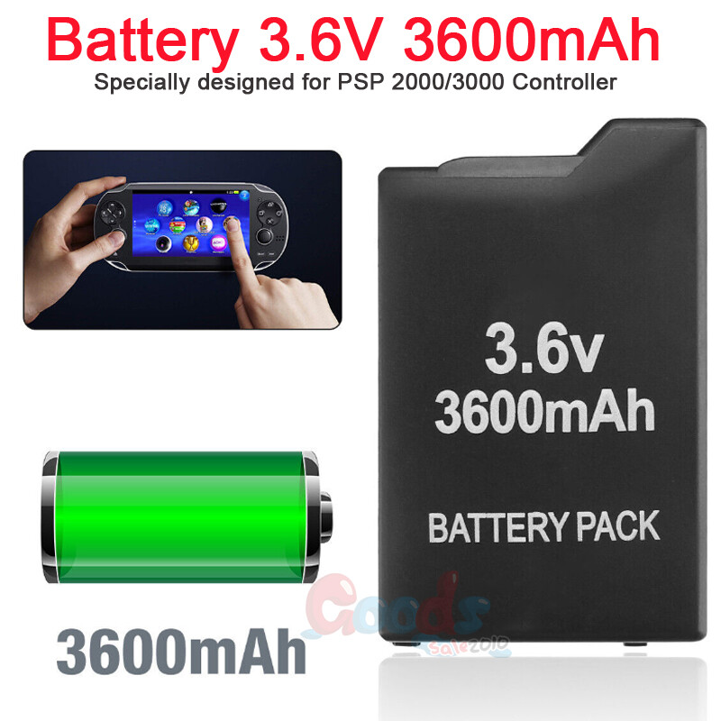 3600mAh Rechargeable Battery for PSP 2000 2001 2006 3000 3001 3003 +Charger