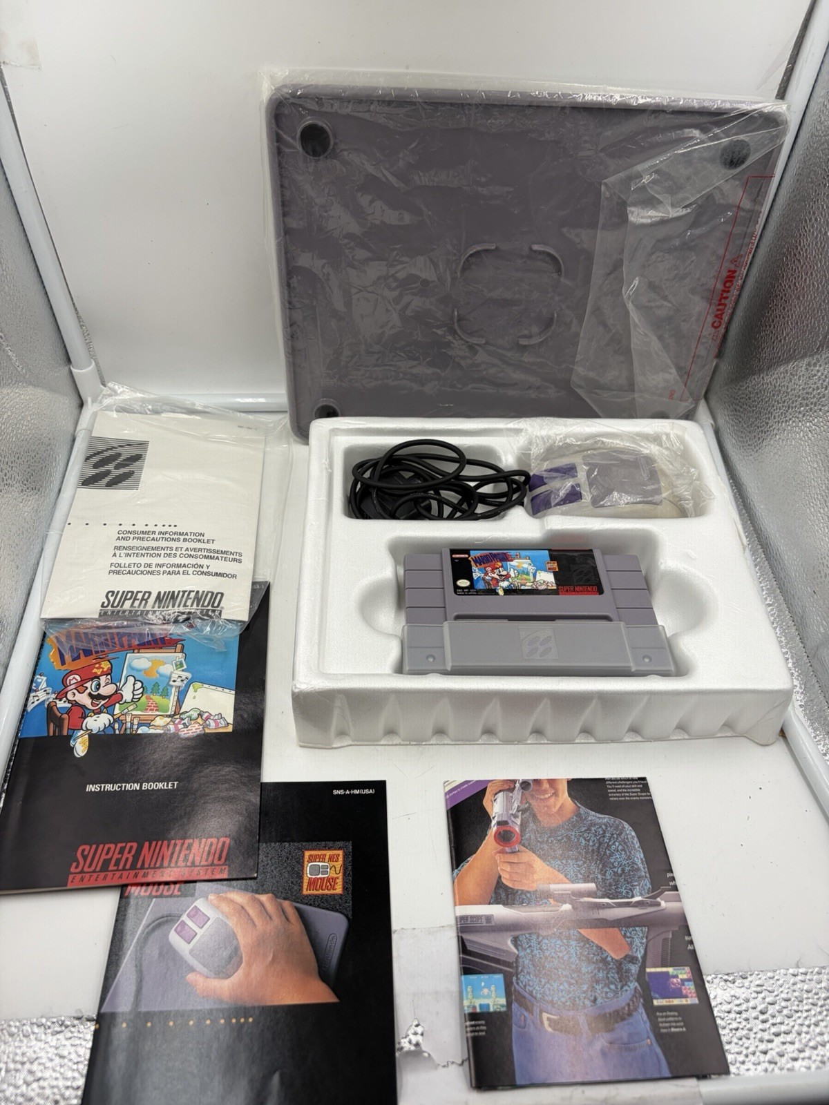 Vintage Original Authentic 1992 Super Nintendo SNES Mario Paint Box Foam Inserts