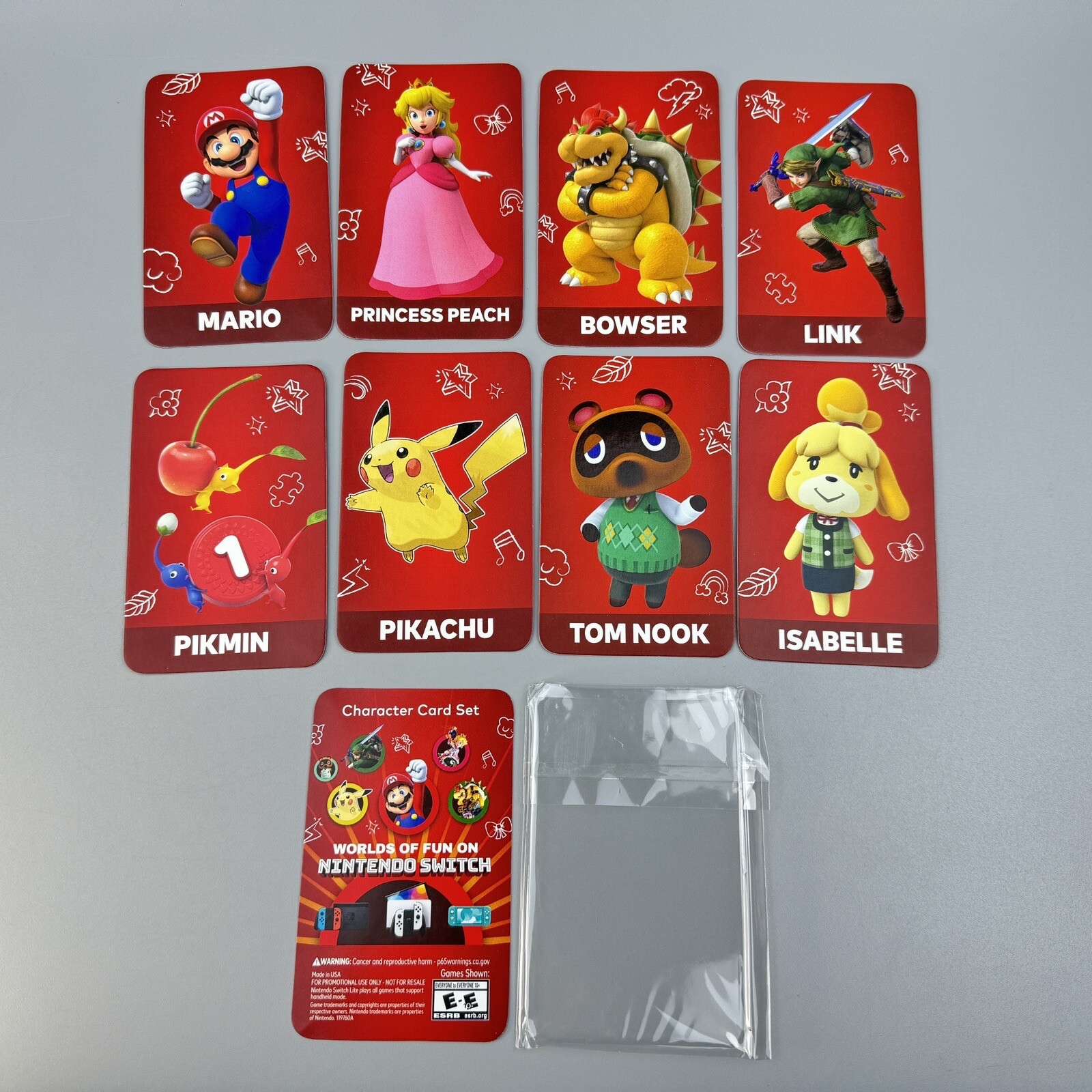 Authentic Nintendo Switch Character Card Set & Sticker Set Limited Promo 2023
