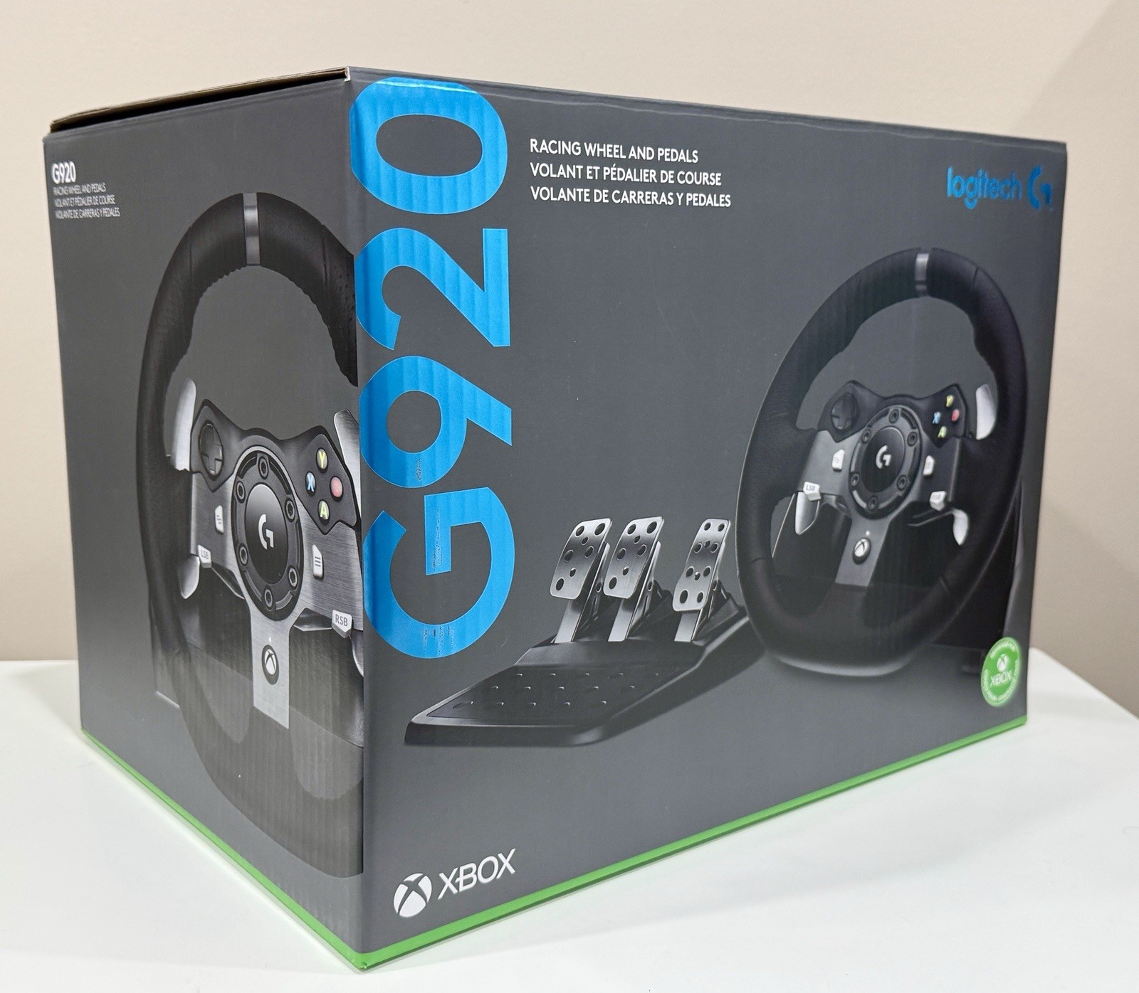 Logitech – G920 Driving Force Racing Wheel, Shifter, and Pedals for Xbox & PC