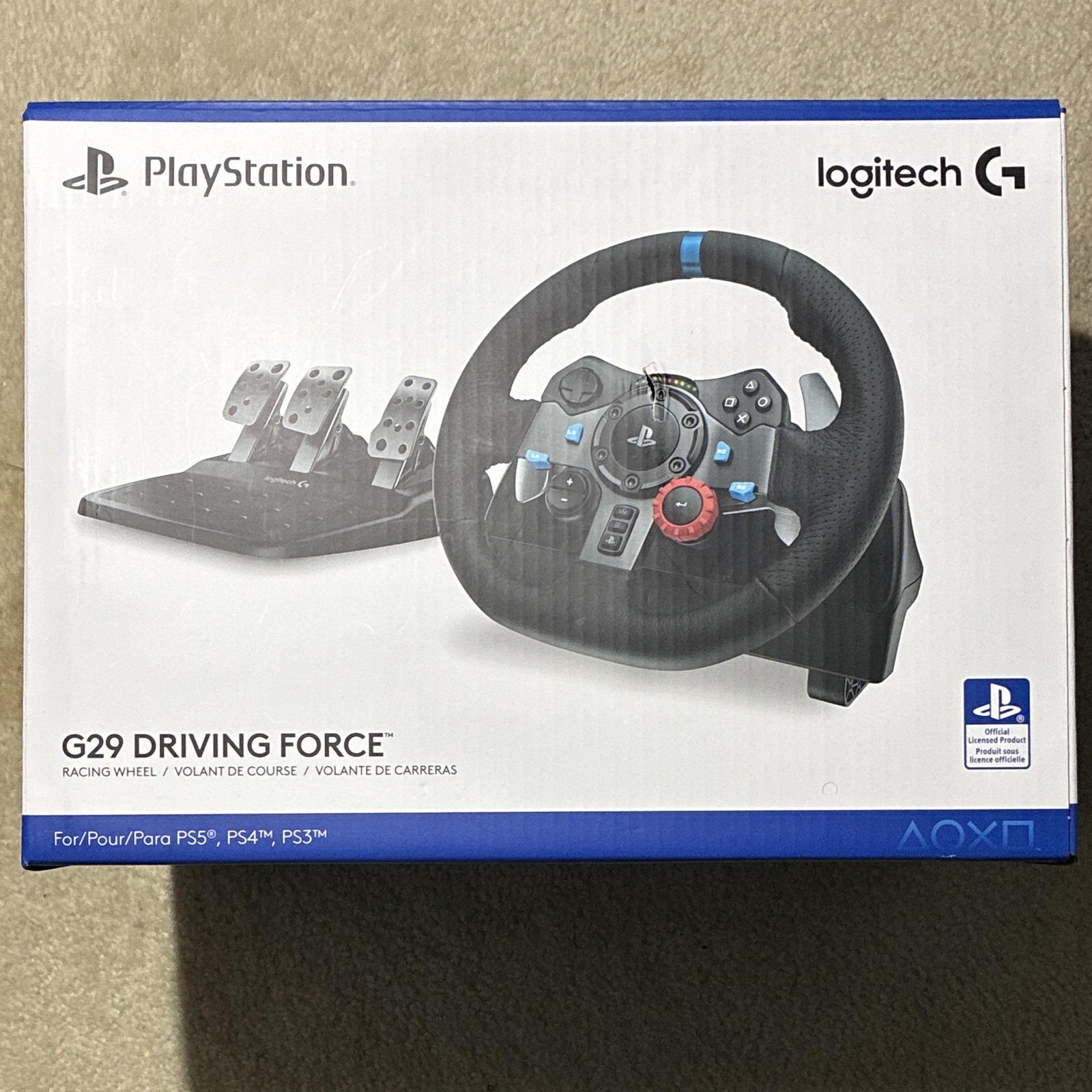 Logitech G29 Driving Force Racing Wheel & Pedals Wired USB for PS4 PS3 PC