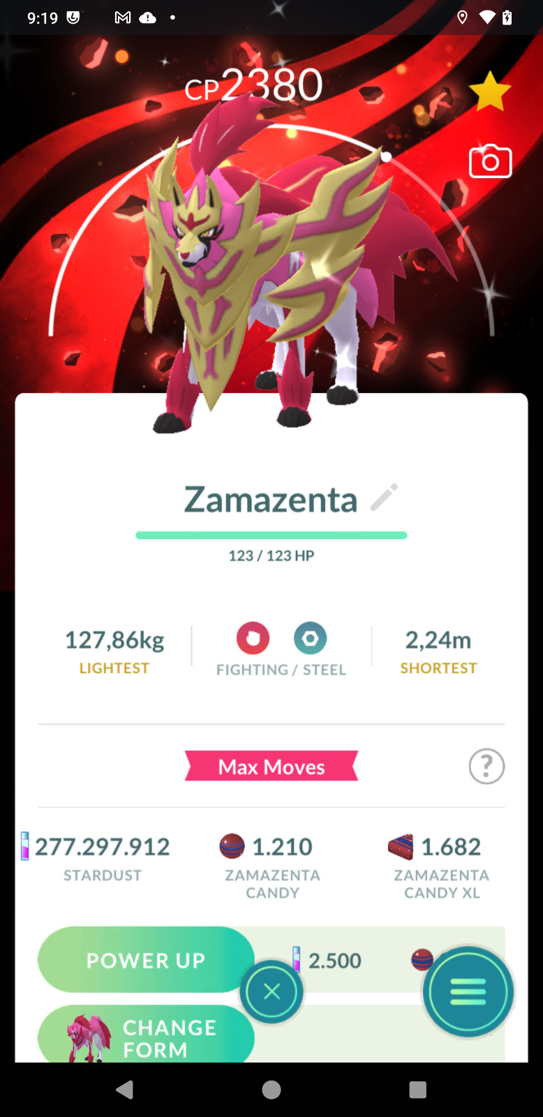 Lv50-3moves -Shiny Zamazenta Crowned Form with Special Background