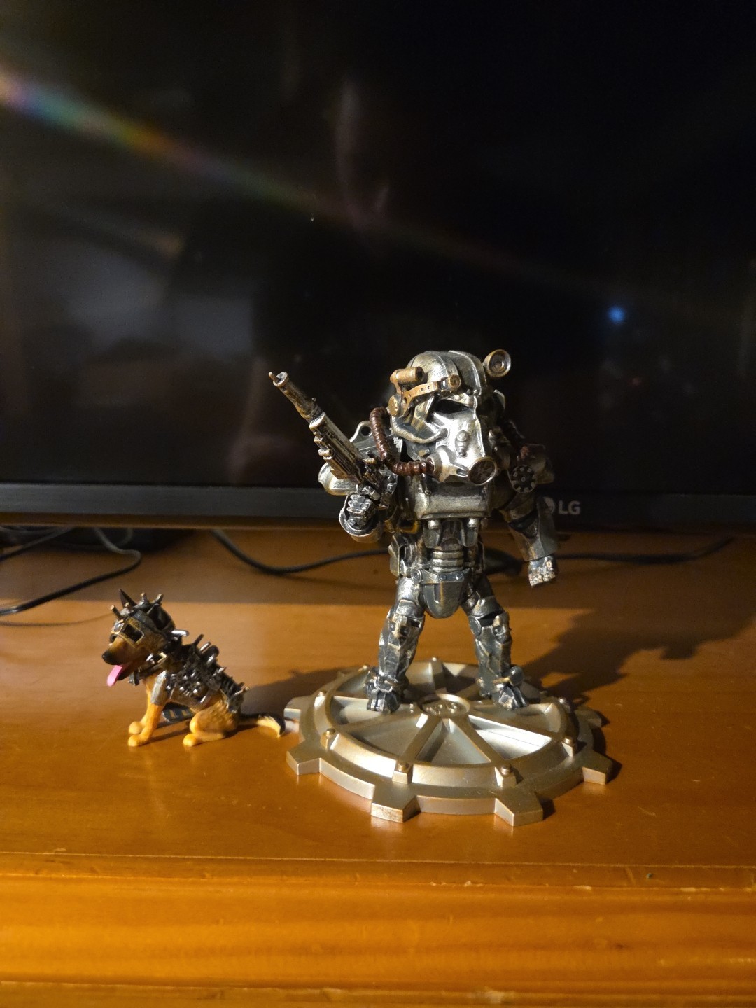 Fallout Build-a-Figure Power Armor & Dogmeat Dog Loot Crate Complete Assembled