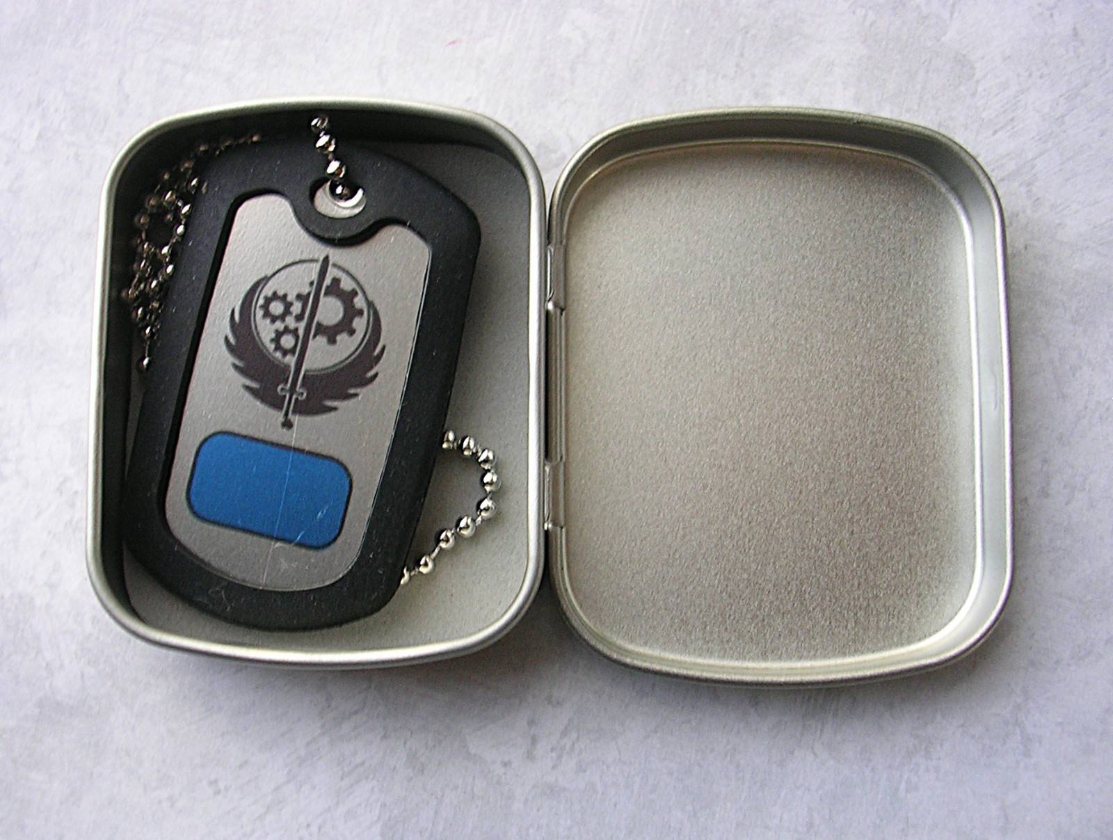 Brotherhood of Steel Dog tag custom mini tin Cosplay Prop
