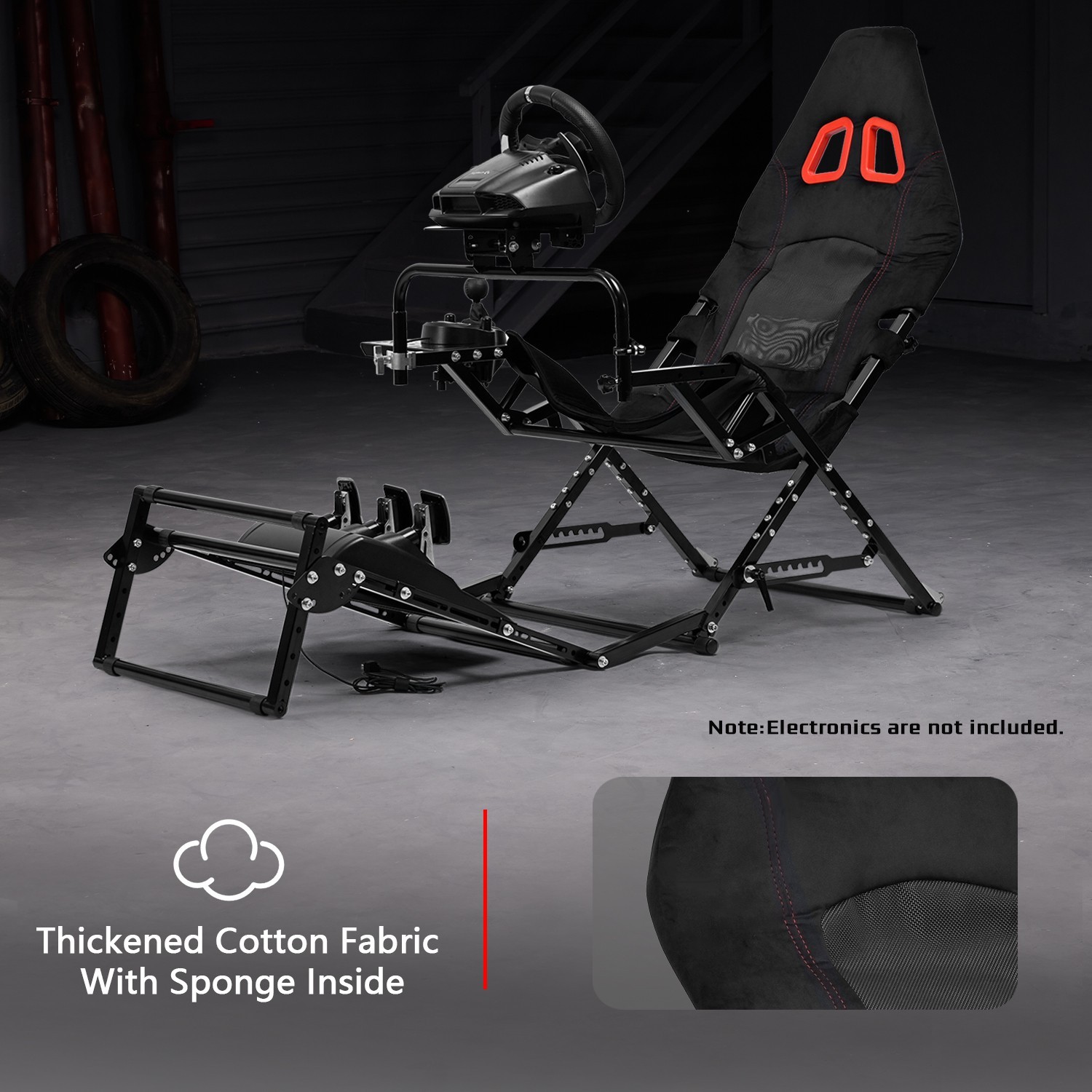 Dardoo Foldable Racing Simulator Cockpit Fit Logitech G923 G29 Moza Thrustmaster