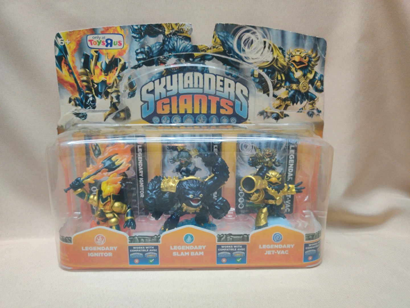 Toys R Us Exclusive Skylanders Giants Legendary Ignitor, Slam Bam & Jet-Vac 3Pk