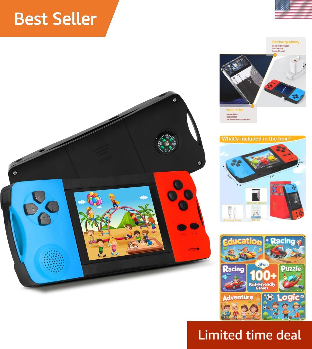 Handheld Games for Kids with Built-in 100+ Classic Retro Games, 3.2″ IPS Scre…