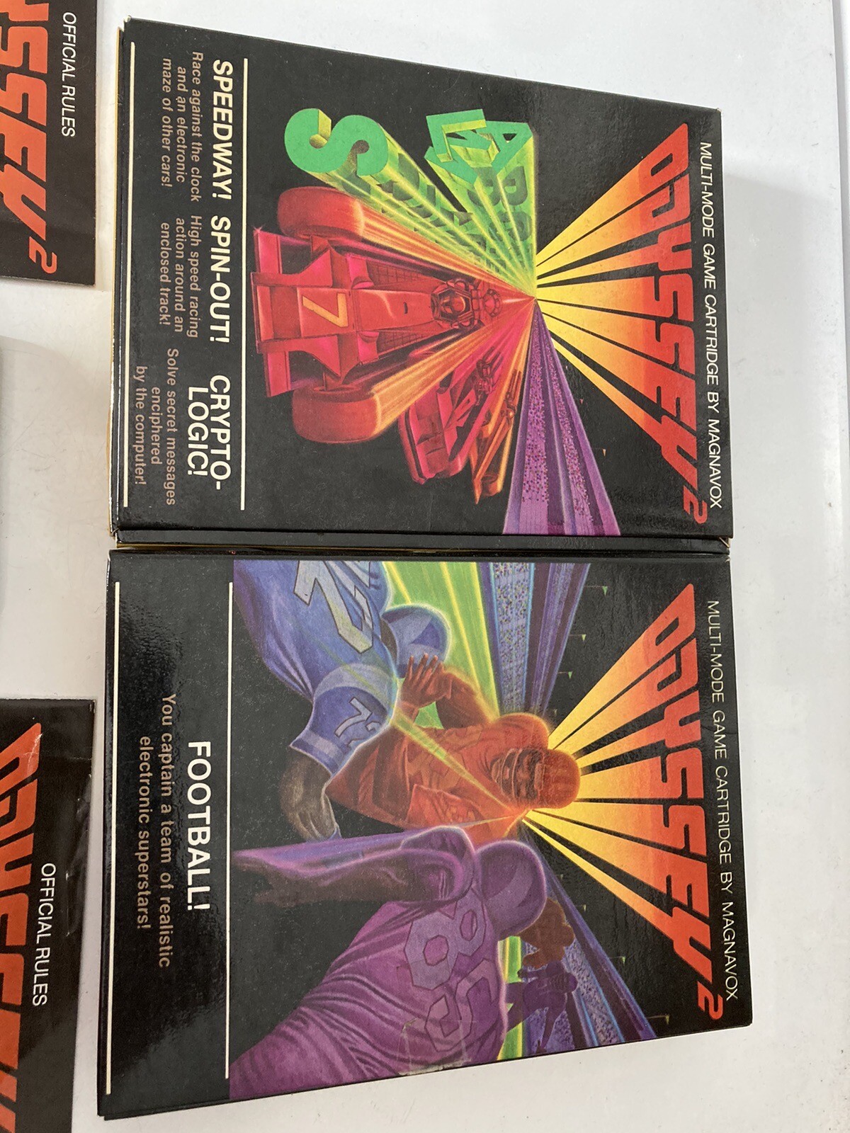 Magnavox Odyssey 2 Vintage Video Game Lot of 2 Football Crypto Logic Speedway