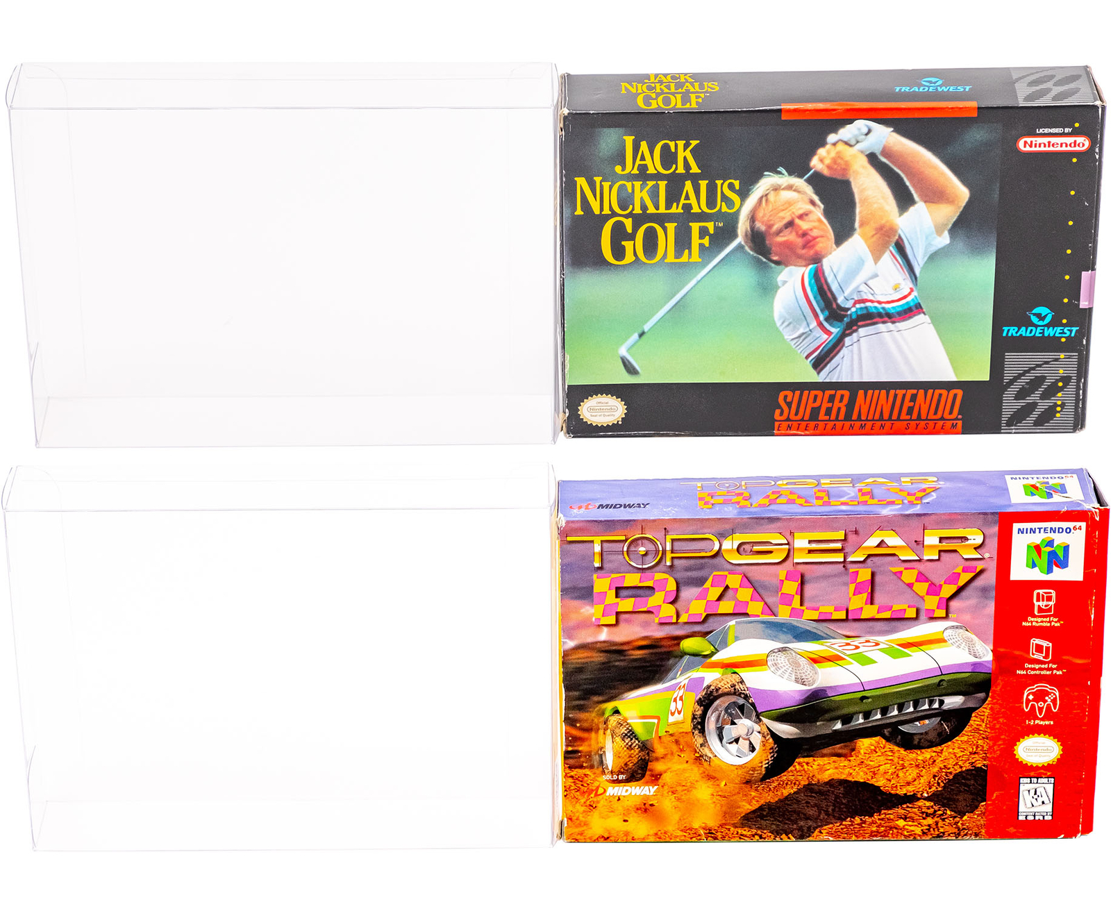 N64 Super Nintendo SNES Game Box Protector Case Clear Plastic Thick Sleeve