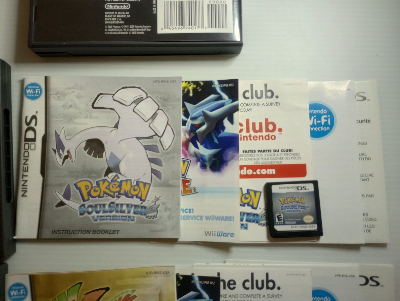Nintendo DS Pokemon Platinum SoulSilver HeartGold Complete Game Case Manual +